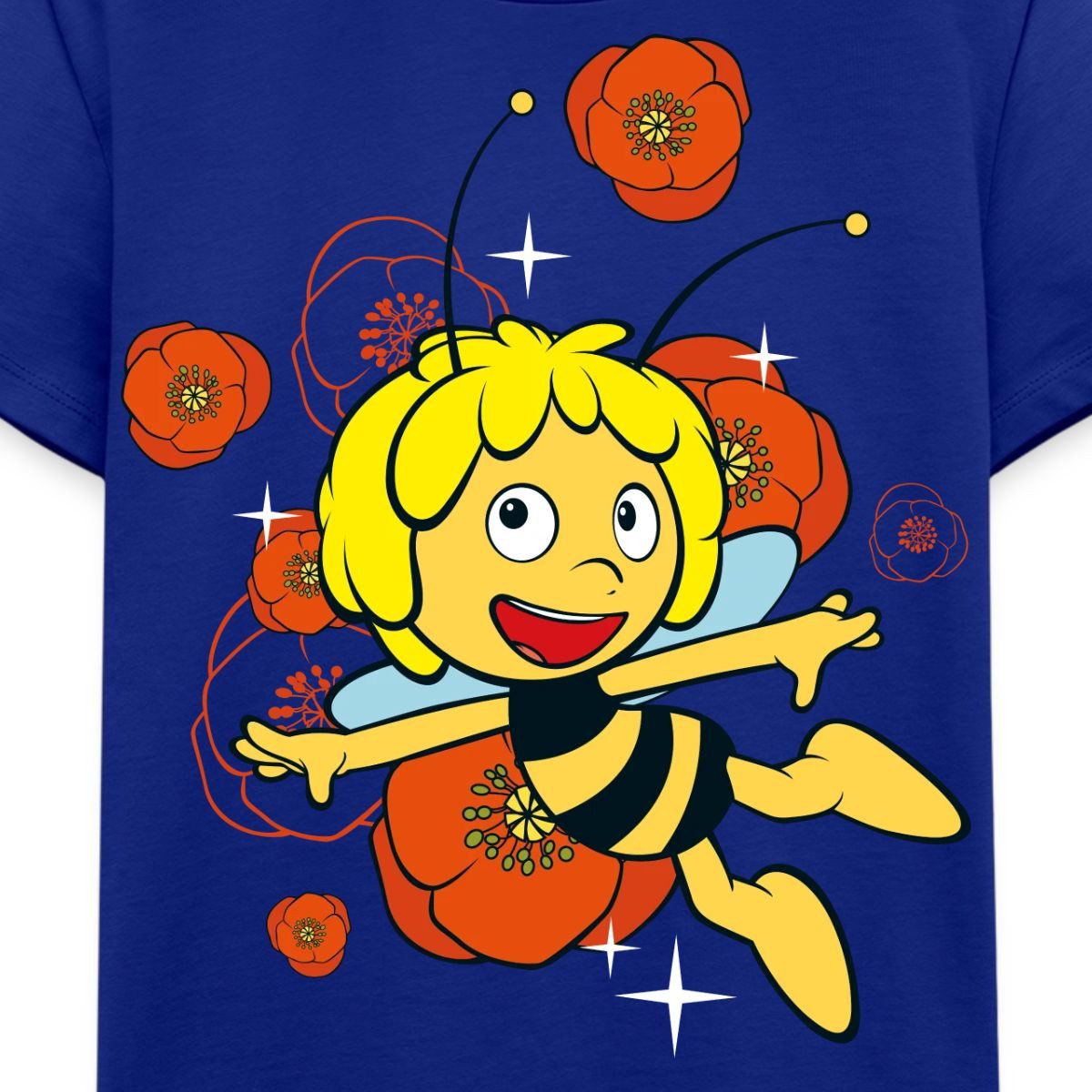 Spreadshirt T-Shirt Biene Maja Mohnblumen Kinder Premium T-Shirt (1-tlg)