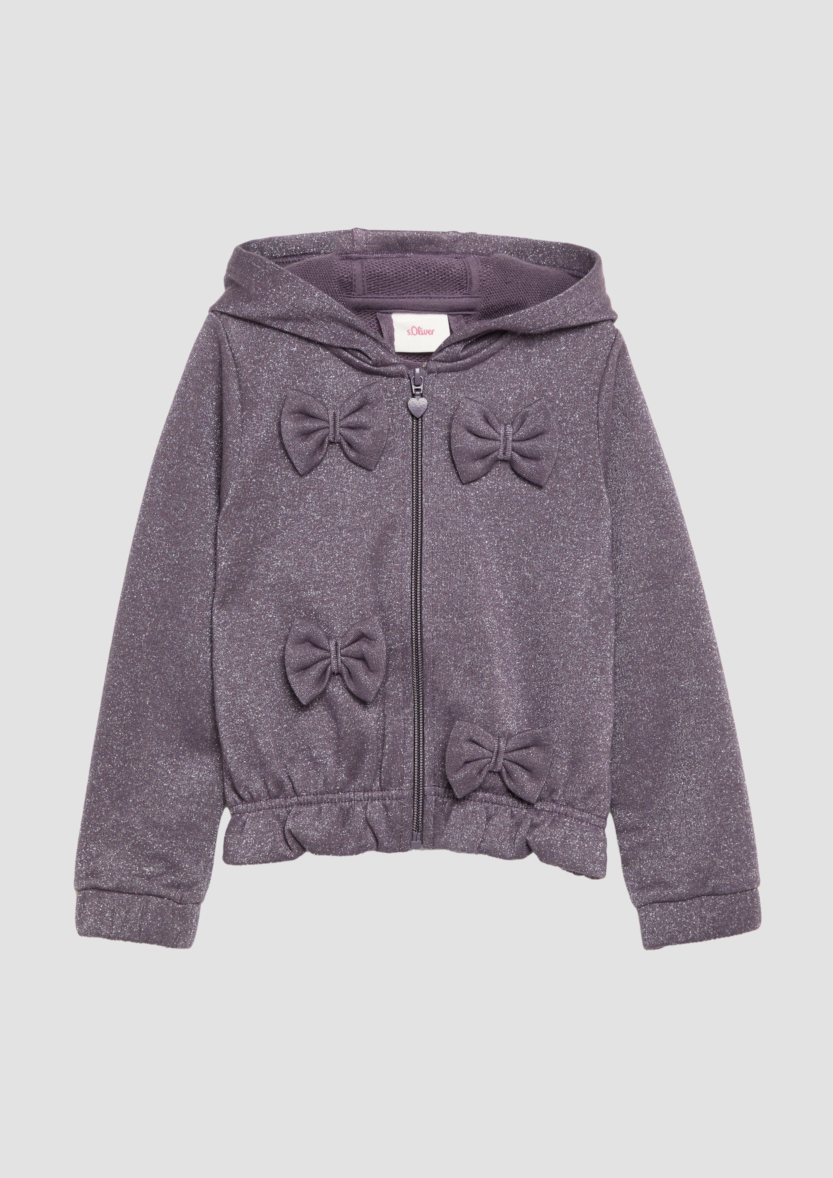 Sweatjacke Sweatjacke mit Schleifendetails und Glitzergarn