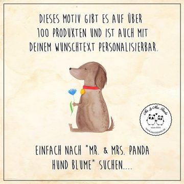 Mr. & Mrs. Panda Trinkflasche Hund Blume - Weiß - Geschenk, Mädchen, Kindertrinkflasche, Hundemotiv, Mundstück mit Deckel