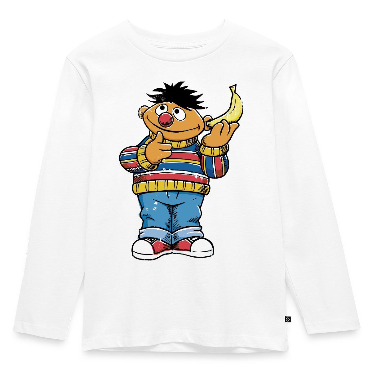 T-Shirt Sesamstraße Ernie am Bananentelefon Kinder Premium Langarmshirt