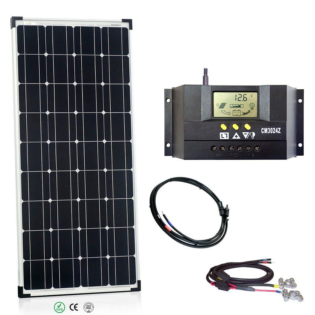 12V/24V, Monokristallin, W, Solaranlage (Set), 100 100W Komplettsystem offgridtec Solaranlage basicPremium-L