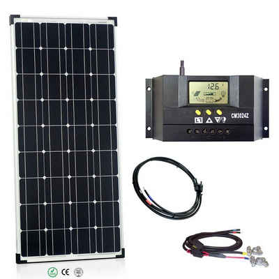 offgridtec Solaranlage basicPremium-L 100W Solaranlage 12V/24V, 100 W, Monokristallin, (Set), Komplettsystem