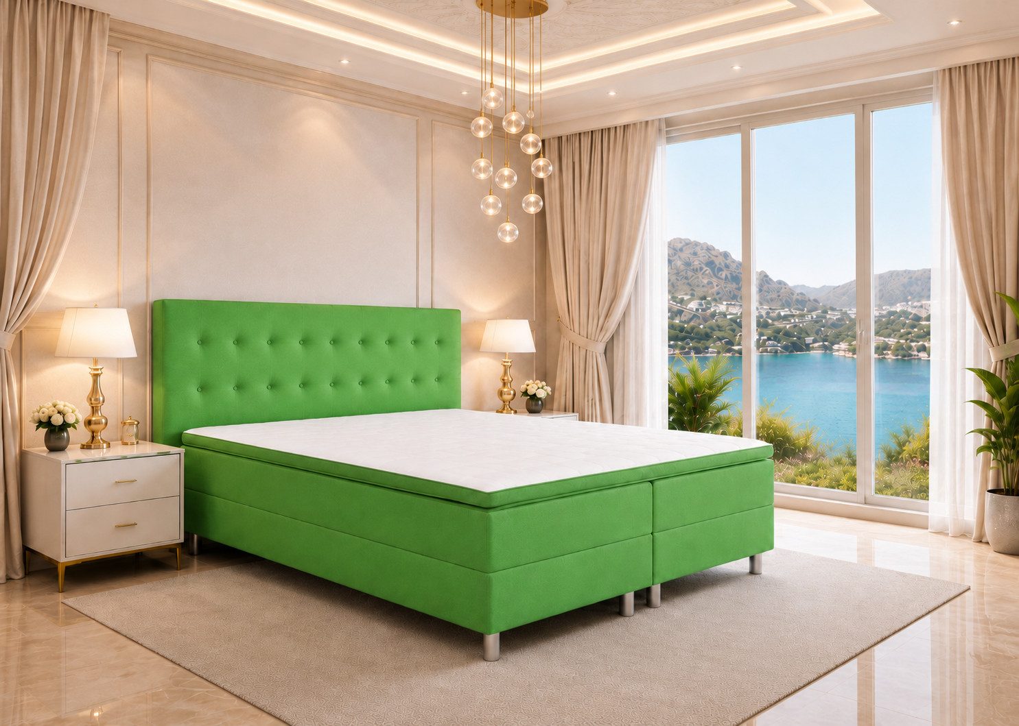 Best for Home Boxspringbett NEO mit Bonellfederkern & 5 cm Topper – Komfort & Design (Boxspringbett-Set, 6-St., 90x200 100x200 120x200 140x200 160x200 180x200 200x200 cm), Handwerksqualität, TOP- Preis-Leistungs-Verhältnis