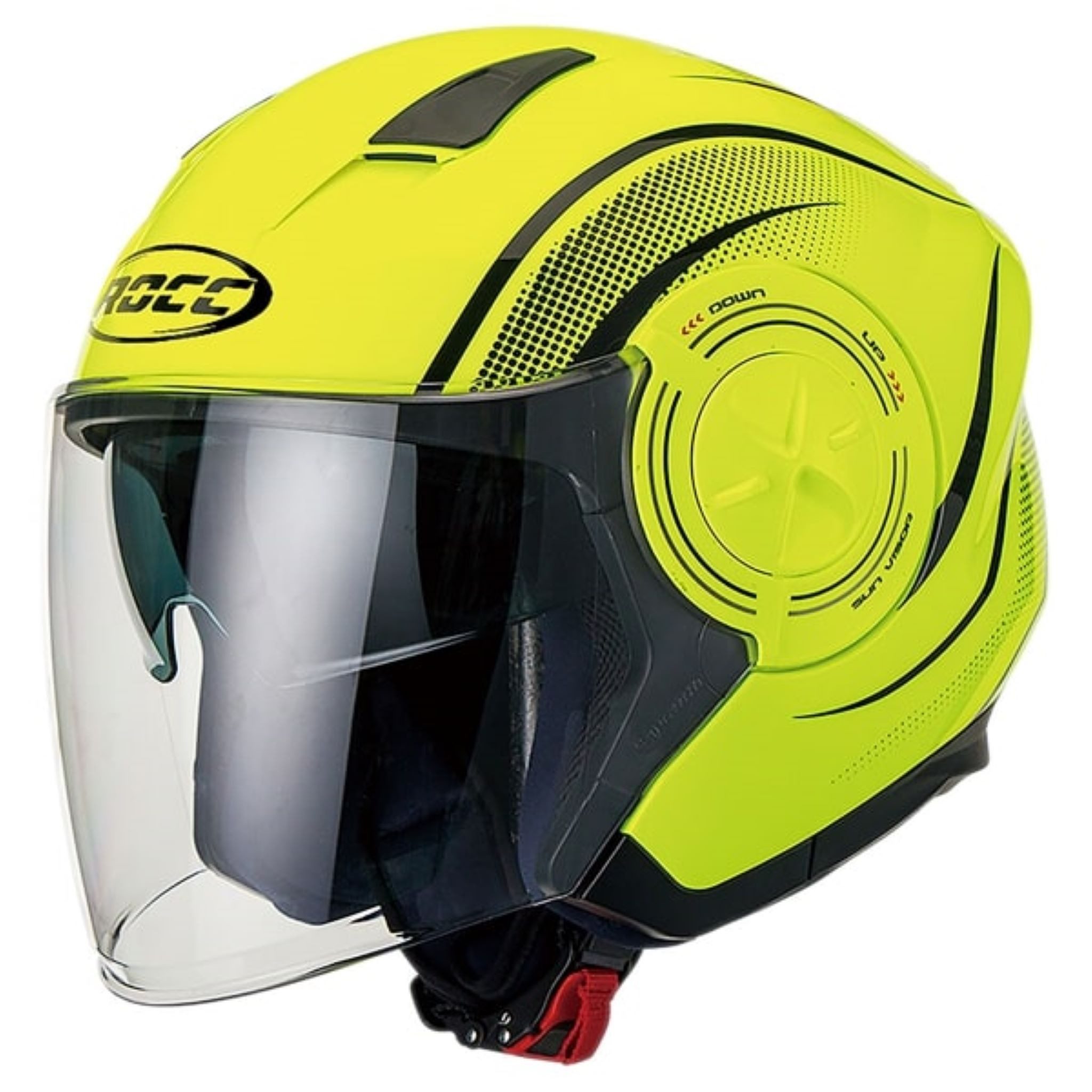 ROCC Motorradhelm ROCC 241 Jethelm neongelb/schwarz