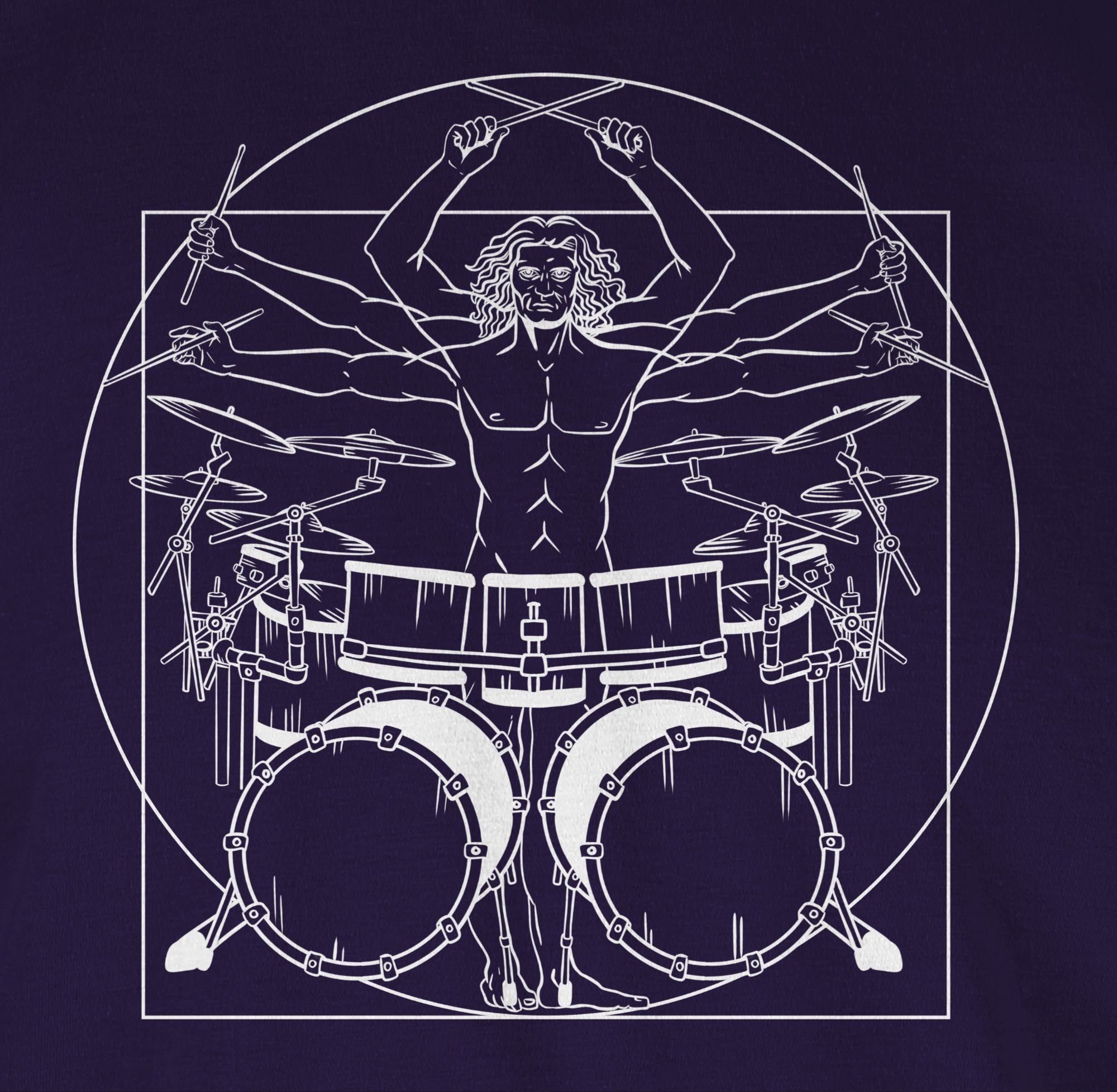 Drummer Zubehör Lila Shirtracer Musik Instrument Geschenk Schlagzeuger T-Shirt 02 Schlagzeug