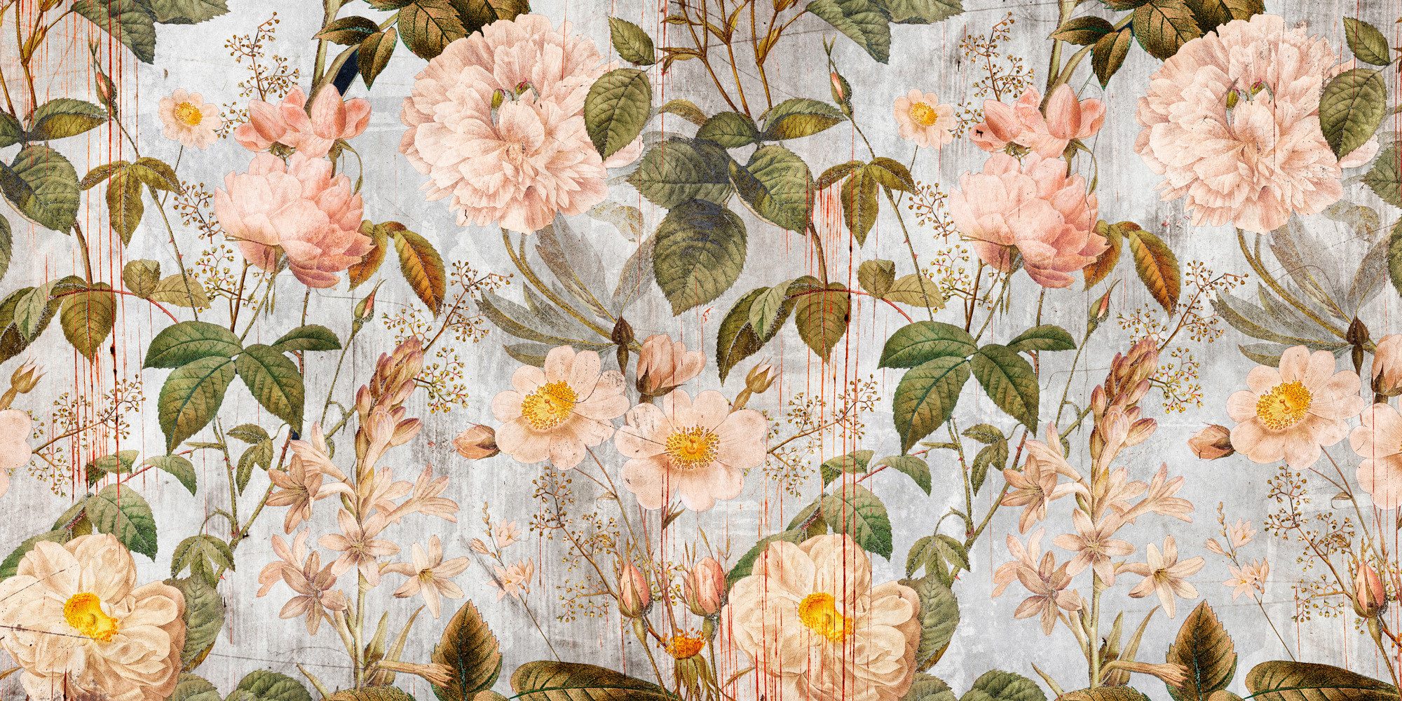 living walls Vliestapete Florale Vintage-Tapete Rosen Beige Rosa Romantisch, glatt, matt, (1 St)