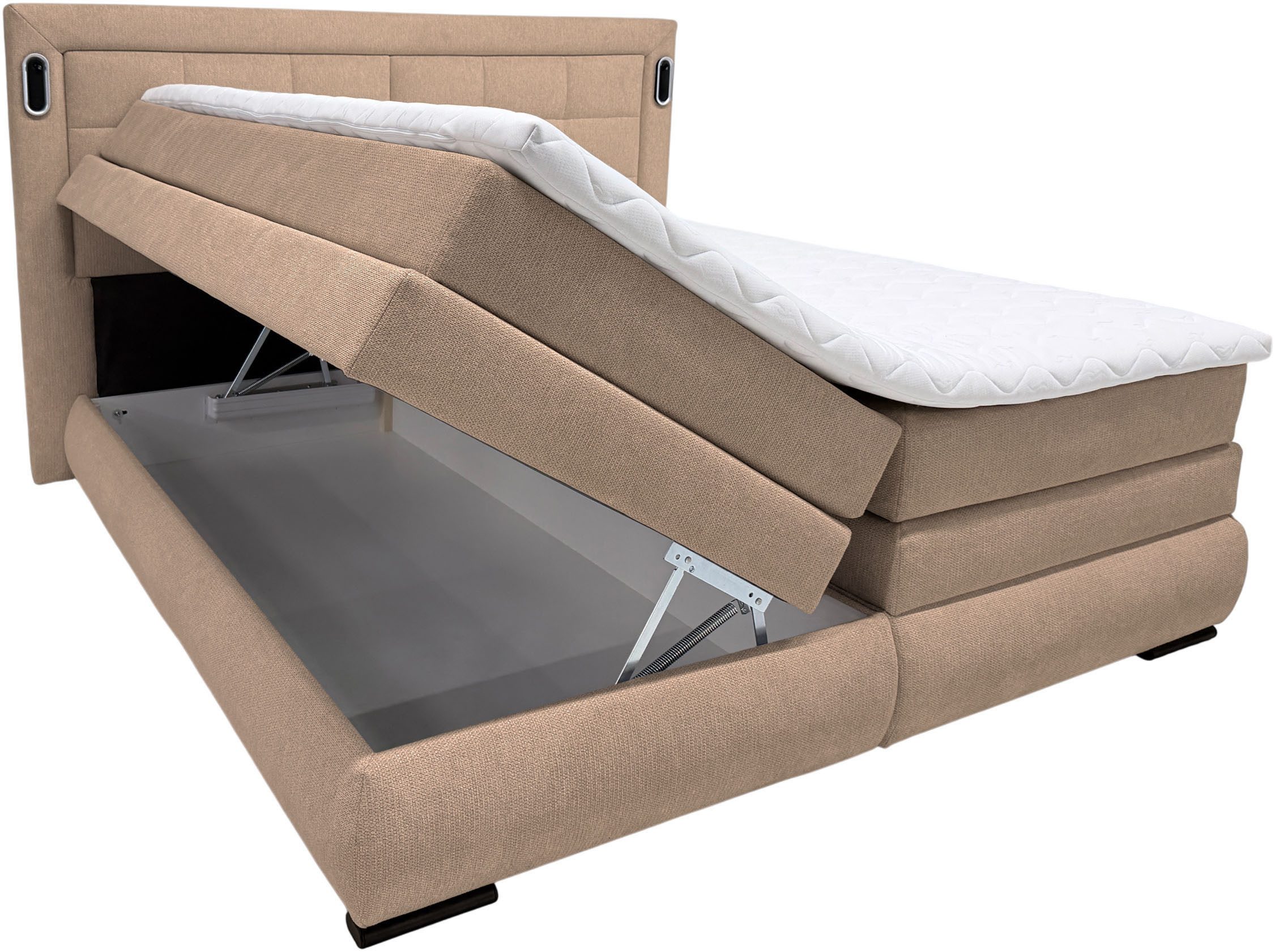 OTTO home Boxspringbett MIVVA, in H3, H4 oder Hmix H3/H4, wahlweise mit oder ohne LED-Leuchten