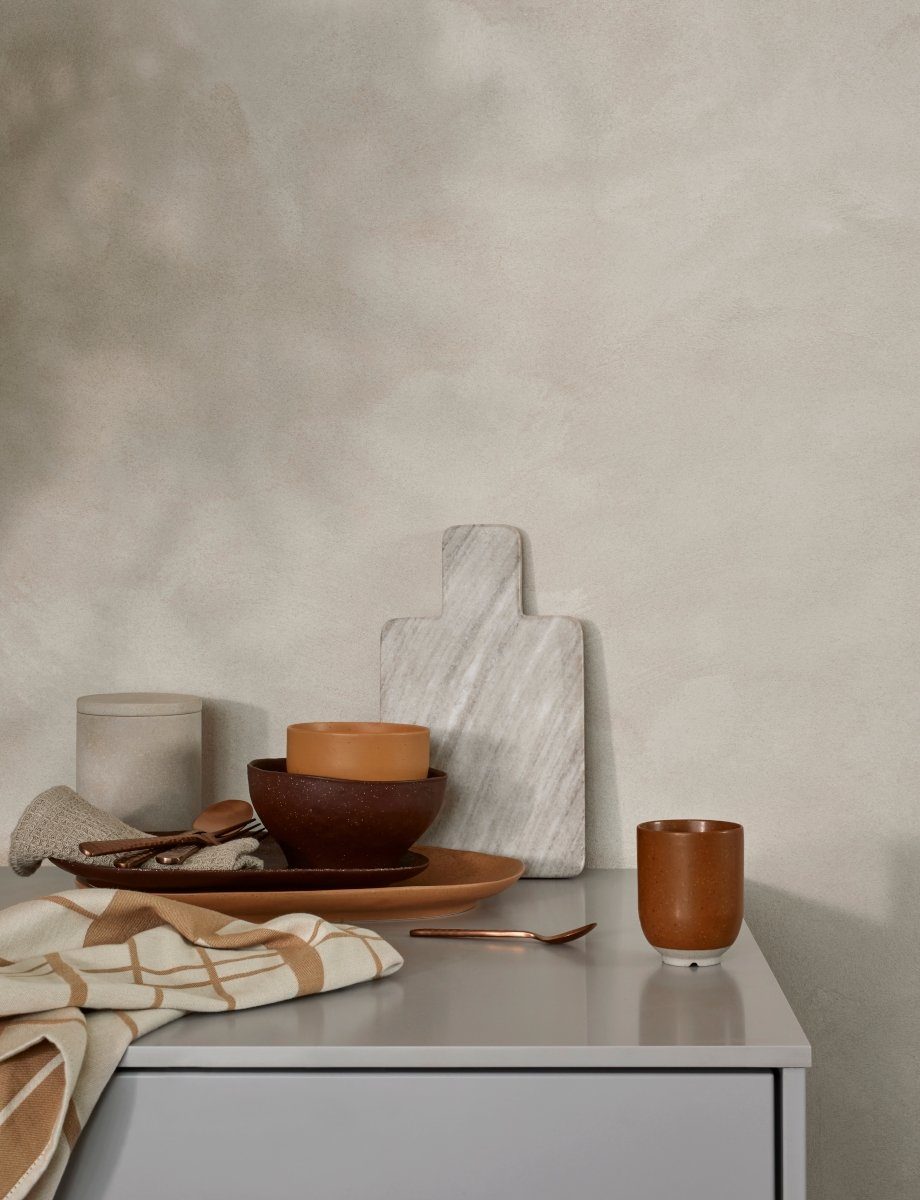 Broste Copenhagen Servierplatte Shape Puce Brown mit Struktur Platte 29,5x18,5cm, Porzellan, (Platten)