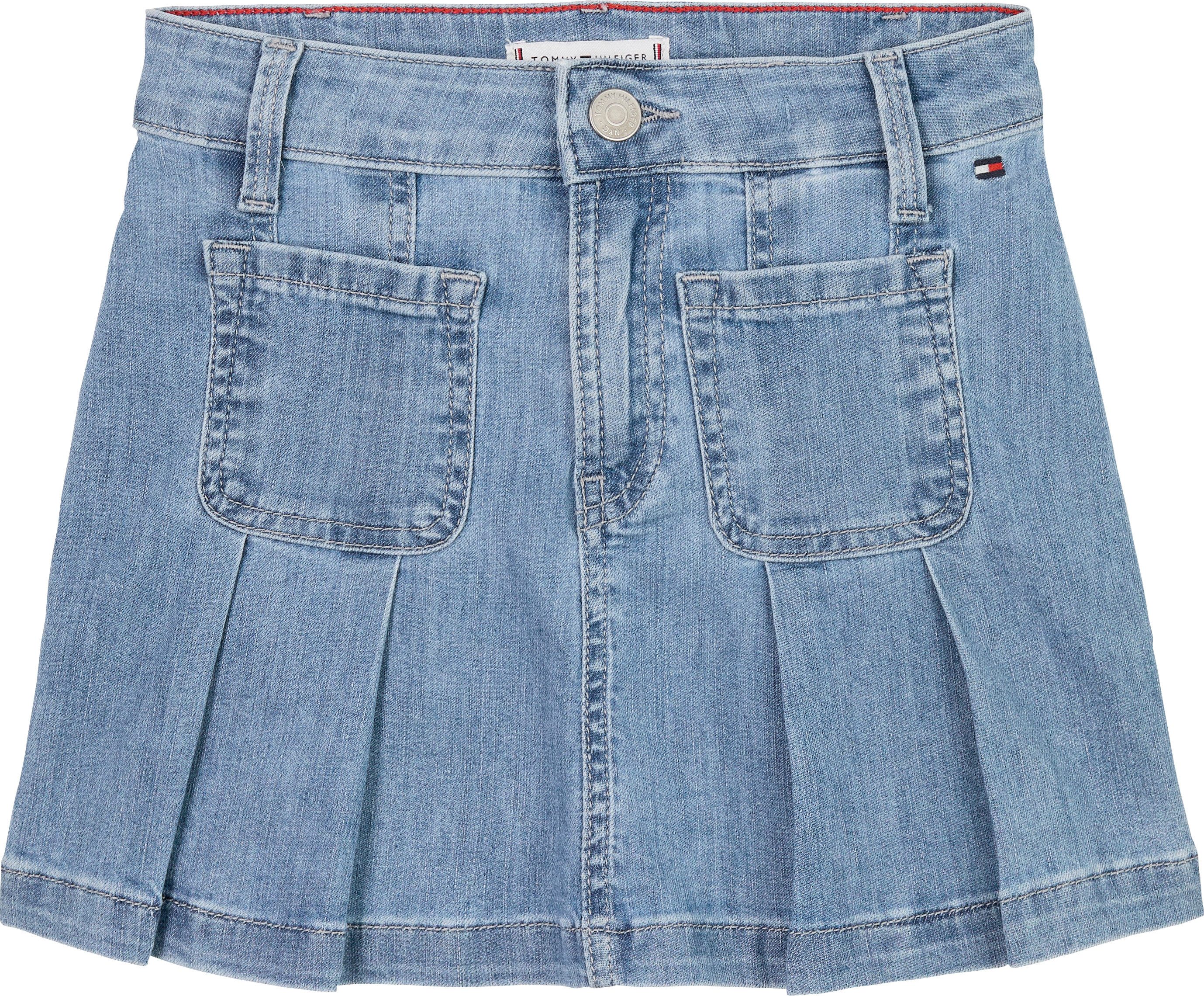 Tommy Hilfiger Faltenrock DENIM SKIRT PLEATED in blauer Waschung – Bild 5 von 5