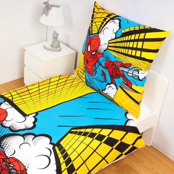 Kinderbettwäsche Spider-Man Spidey Marvel 135x200cm Bunt, JACK, Renforcé, 2 teilig, Disney Home, mit Reißverschluss