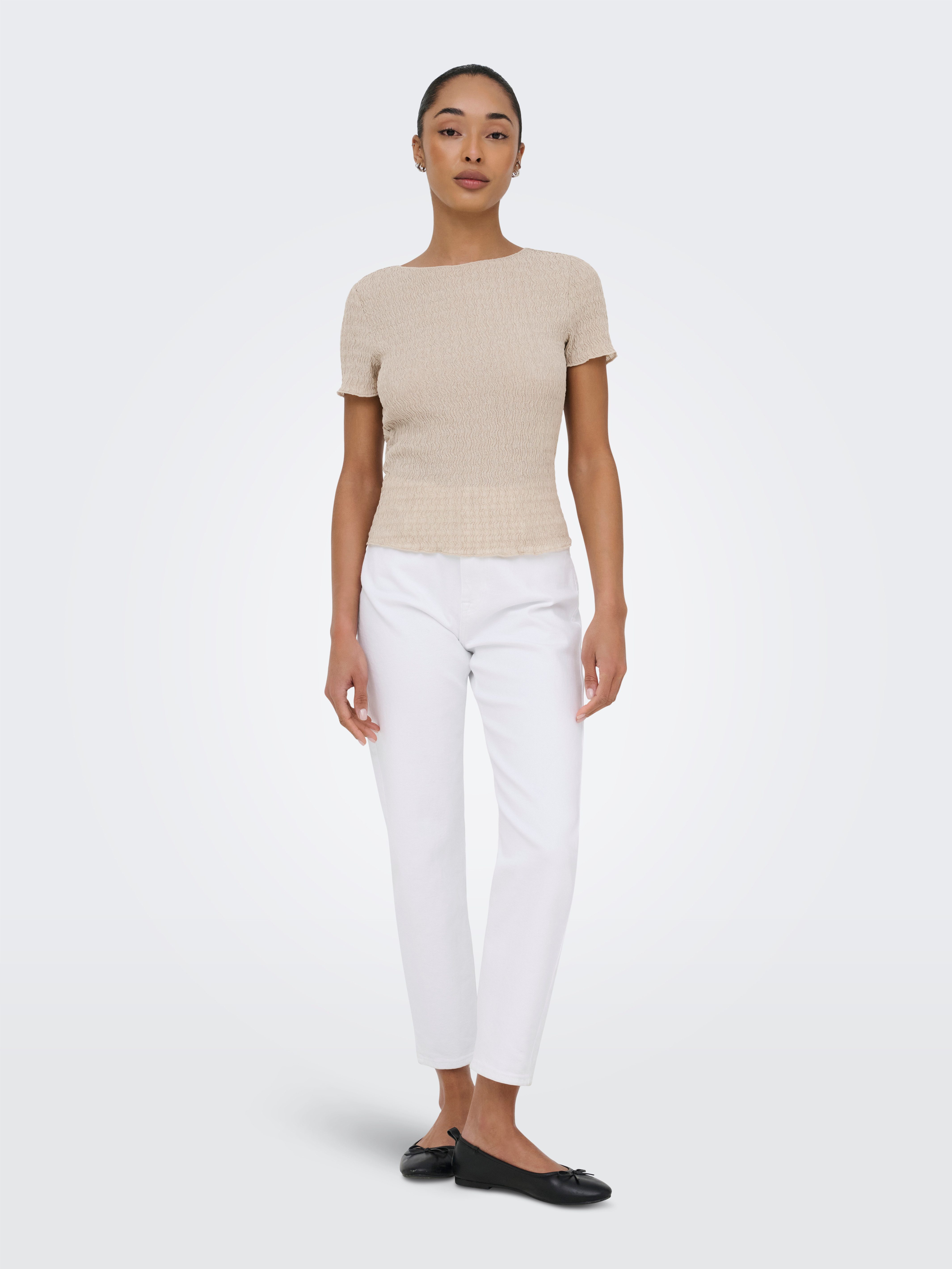ONLY Kurzarmshirt ONLILSE S/S TOP STRUCTURE JRS NOOS Kunstfaser, regular fit – Bild 4 von 5