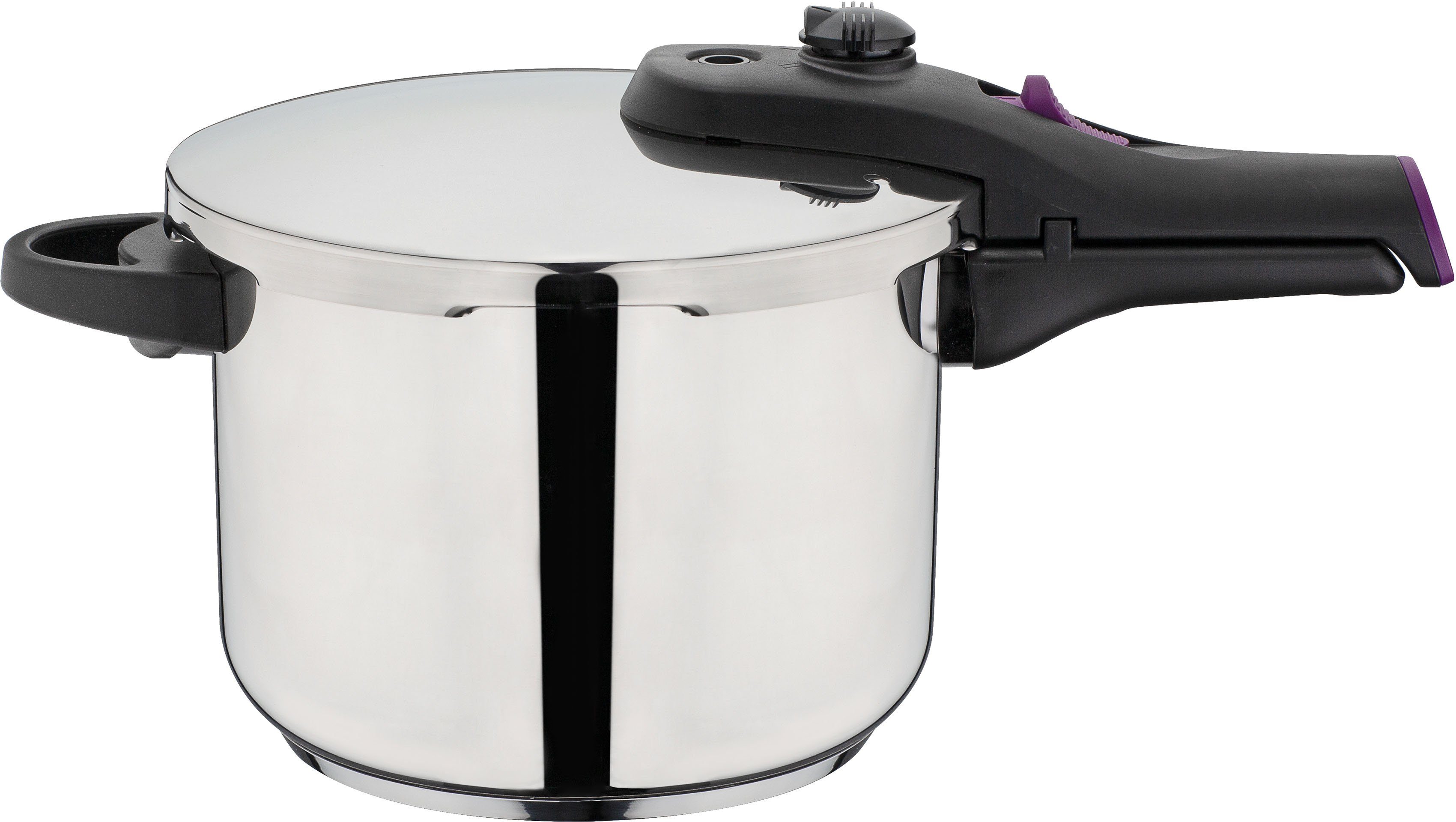 GSW Schnellkochtopf System RAPID, Edelstahl 18/8 (Set, 6-tlg), Dampfkochtopf zum Bio-/Schnellgaren, 2 Garstufen, Induktion