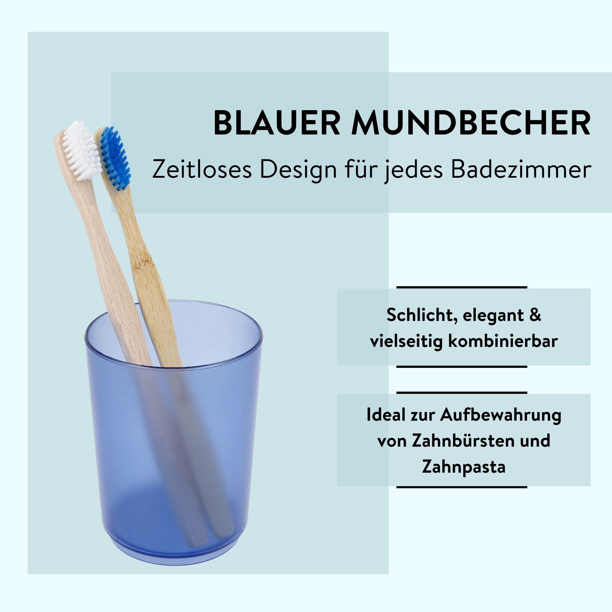 PARSA Beauty Zahnputzbecher Essential Mundbecher Flair in Blau, Elegante Ordnung & Modernes Design