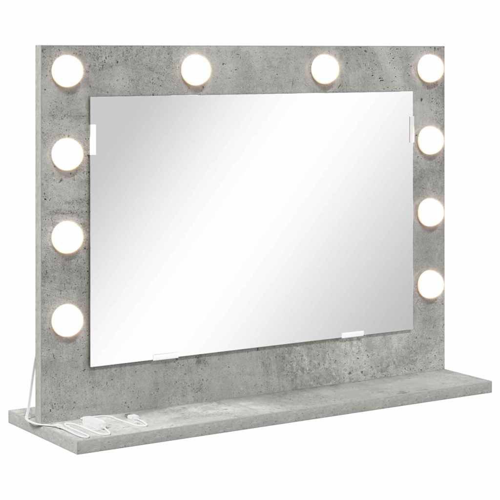 vidaXL Spiegel Waschtischspiegel Betongrau 60 x 45 x 18 cm Rechteckig (1-St)