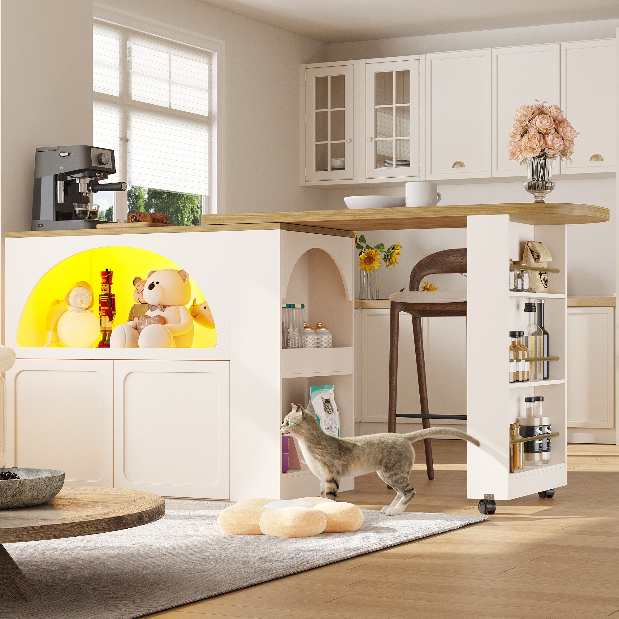 Flieks Bartisch mit 360° drehbar Tisch und LED-Beleuchtung (Set, 2-St., 135 günstig online kaufen