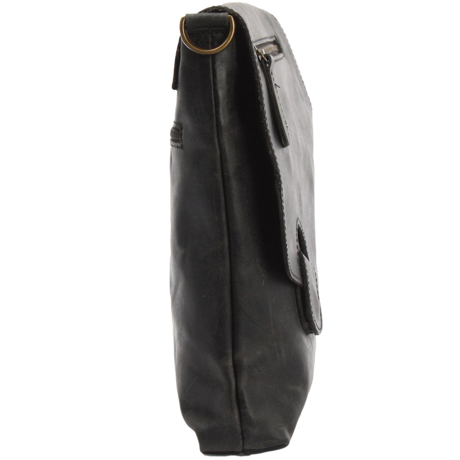 LECONI Umhängetasche Ledertasche Schultertasche Damen Handtasche echt Leder LE3027, Überschlag + Reißverschluss – viele Fächer – 29 × 29 × 6 cm