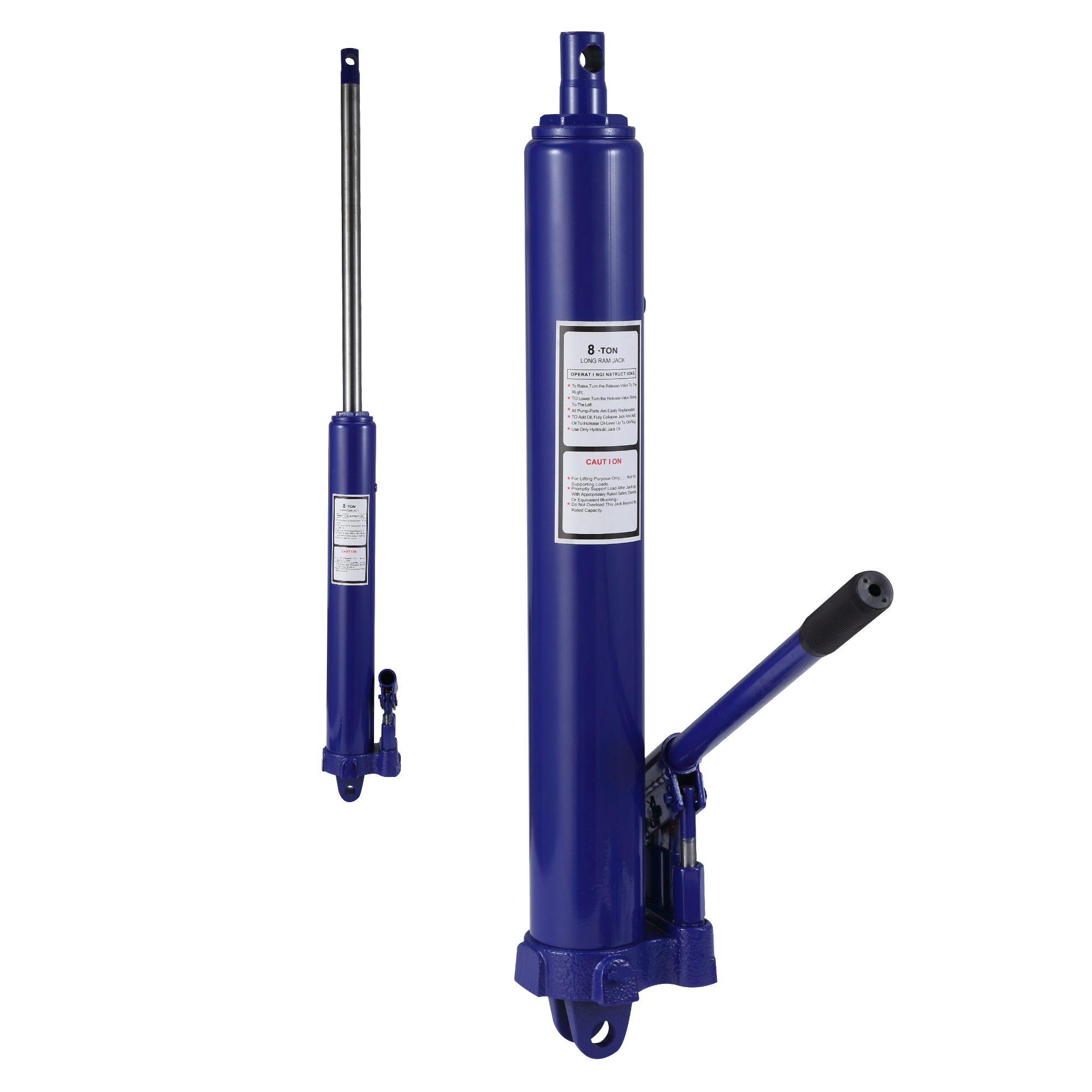 GarveeMore Hydraulikheber Hydraulikzylinder, U-Basis, Doppelpumpe, 8 t, Stahl, für Kran, Motorenheber, Werkstatt, Landwirtschaft