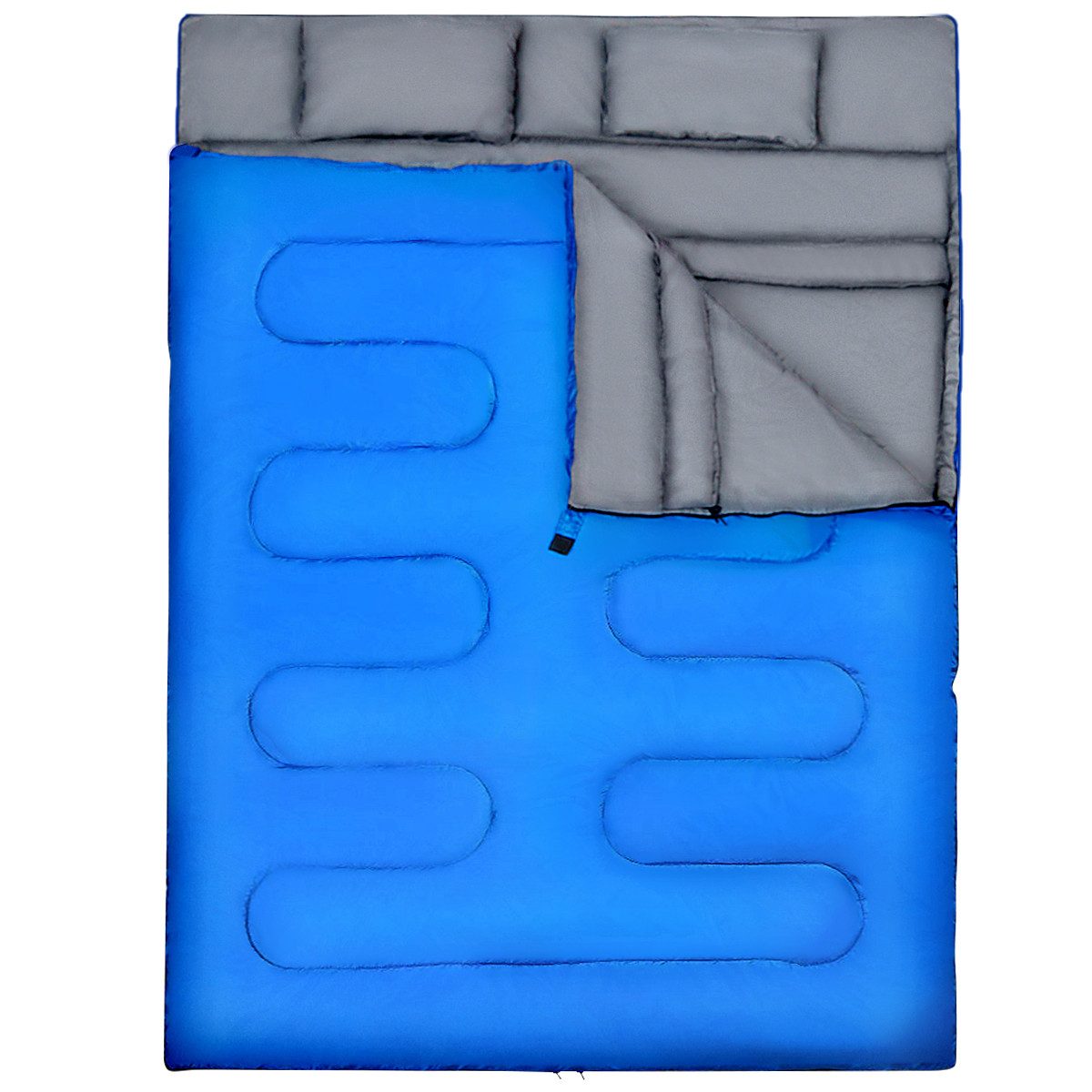 COSTWAY Doppelschlafsack, 220x150cm, 2 Personen+Kissen, 3 Jahreszeiten, 0°C günstig online kaufen