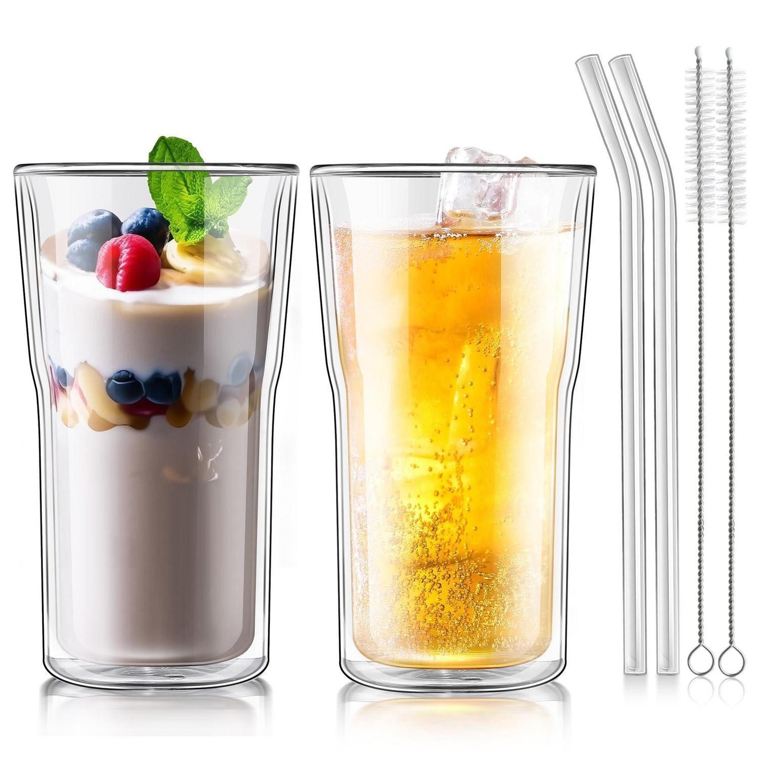 LuxusKollektion Latte-Macchiato-Glas Kaffeegläser 2er Set 500ml Doppelwandig, Glas