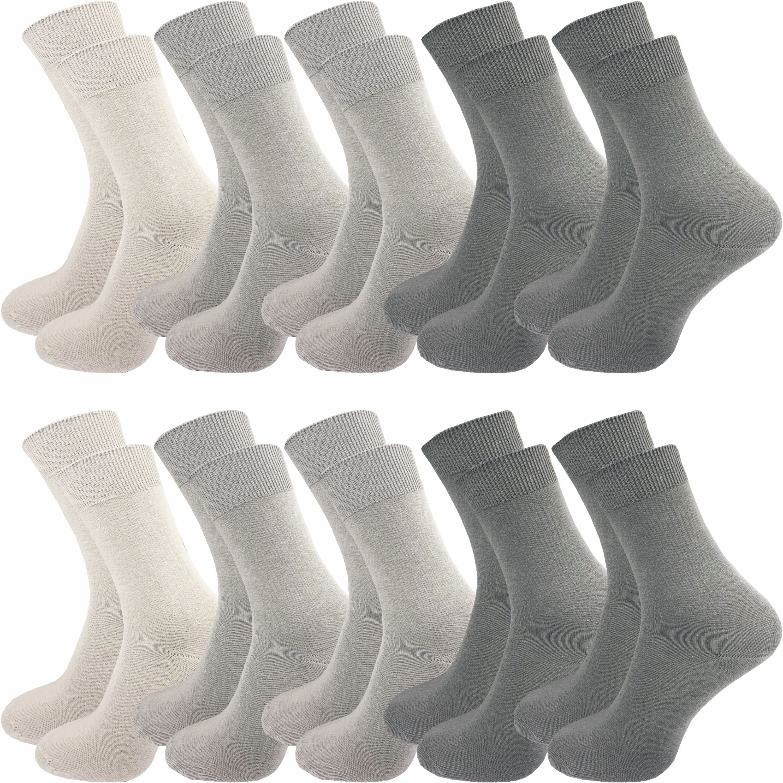 GAWILO Socken für Damen und Herren aus 100% Baumwolle ohne Naht (10 Paar) mit venenfreundlichem Komfortbund