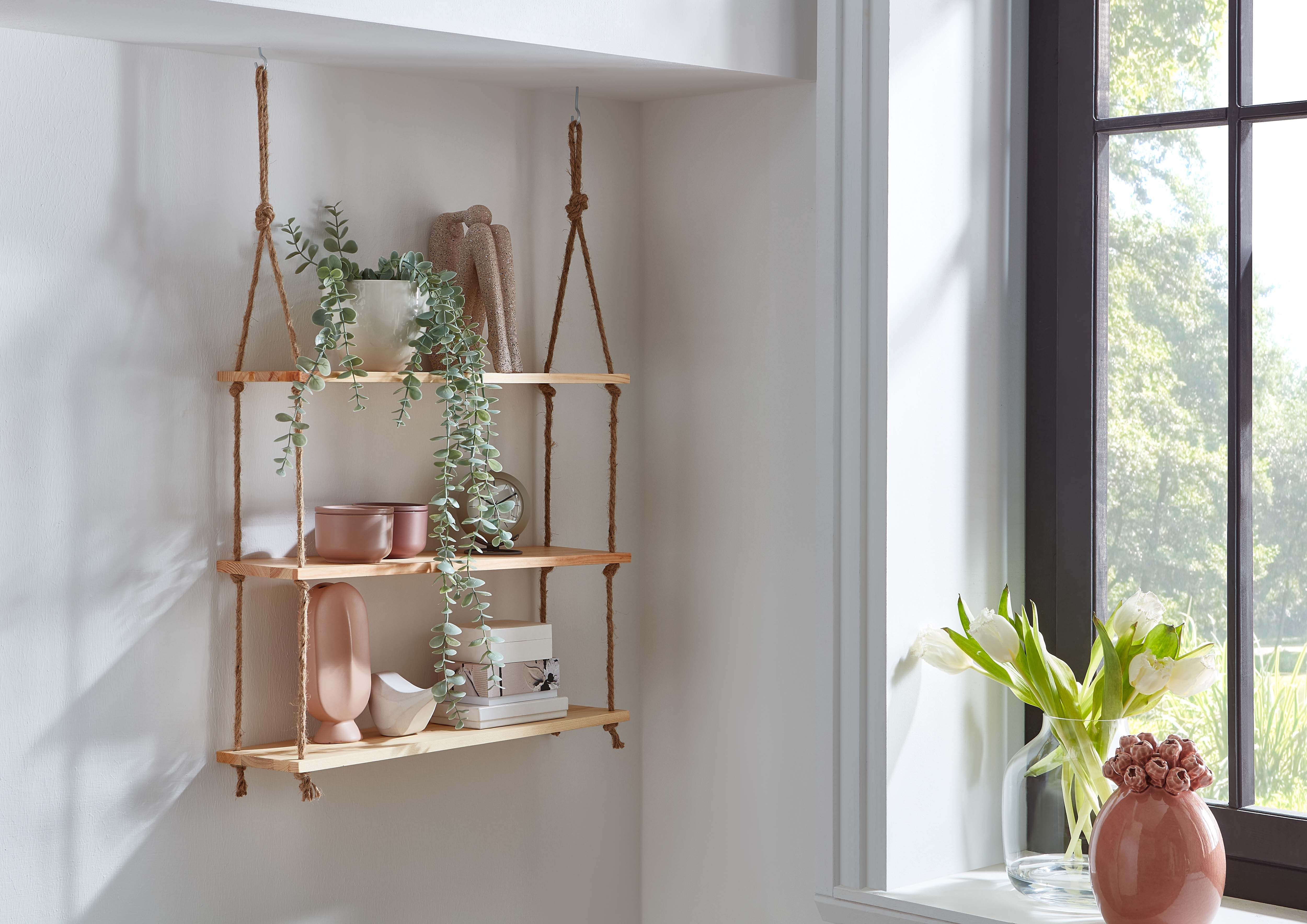 furnling Hängeregal Littleo, 3 Fächer, ideal zur Aufbewahrung von Dekoration, Höhe 75 cm