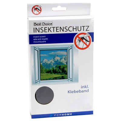 Best Choice Fliegengitter-Gewebe Insektenschutz für Fenster Fliegengitter schwarz - Größe: 120x120, 120x120cm, Klettband, selbstklebend