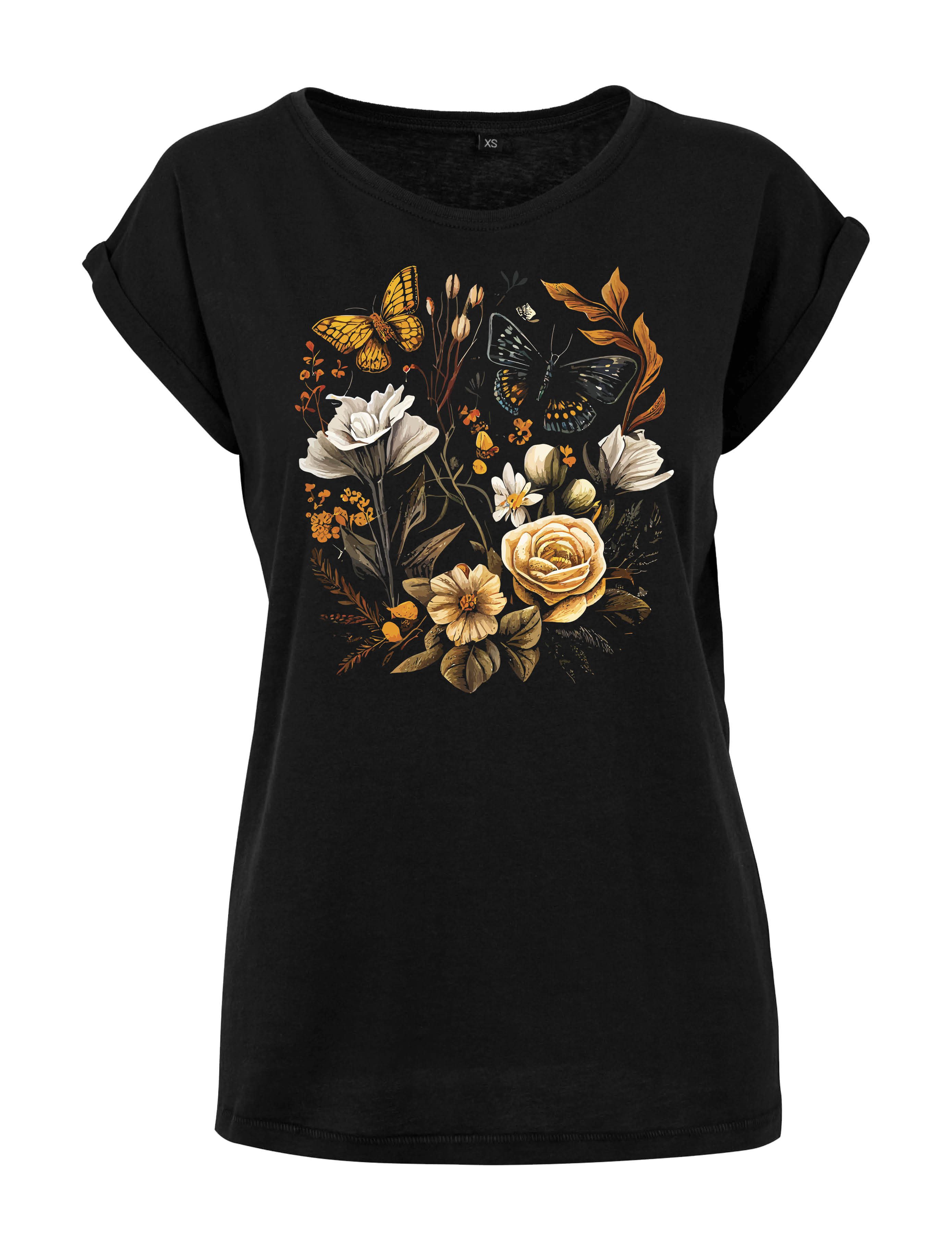 Youth Designz Print-Shirt Flowers Botanic Damen T-Shirt Statement Geschenk günstig online kaufen