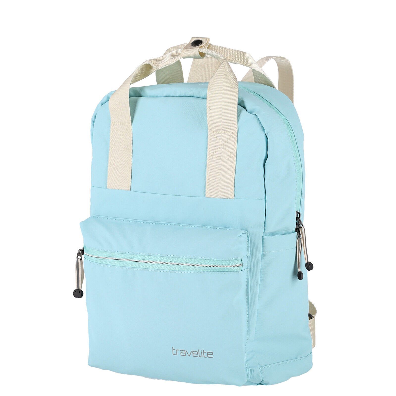 travelite Cityrucksack blau Planenmaterial Damen pastell Rucksack, Basics pastellblau wasserfestes