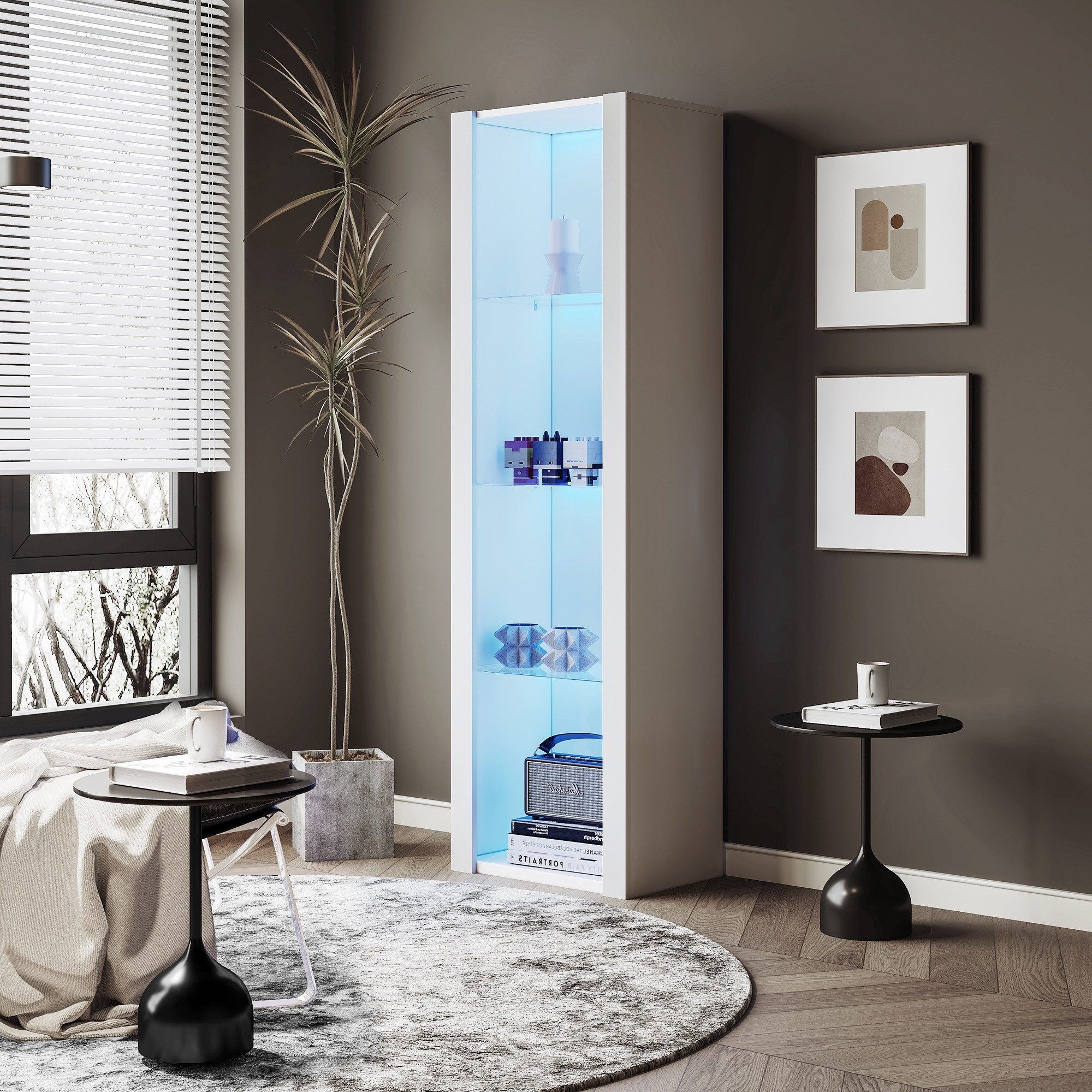 OKWISH Vitrine Standvitrine Glasvitrine (4 Fächern, günstig online kaufen
