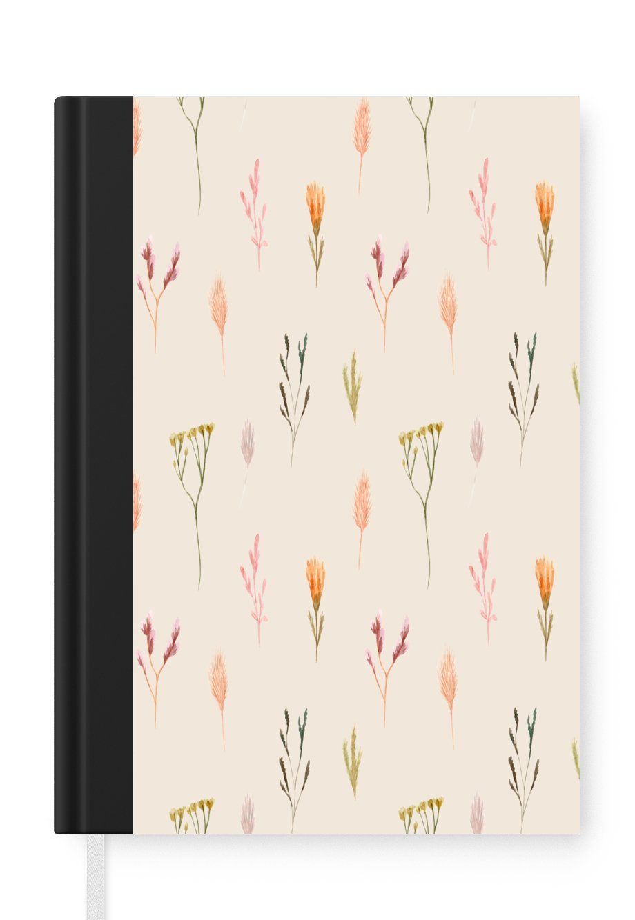 MuchoWow Notizbuch Blumen - Pastell - Farben, Journal, Merkzettel, Tagebuch, Notizheft, A5, 98 Seiten, Haushaltsbuch