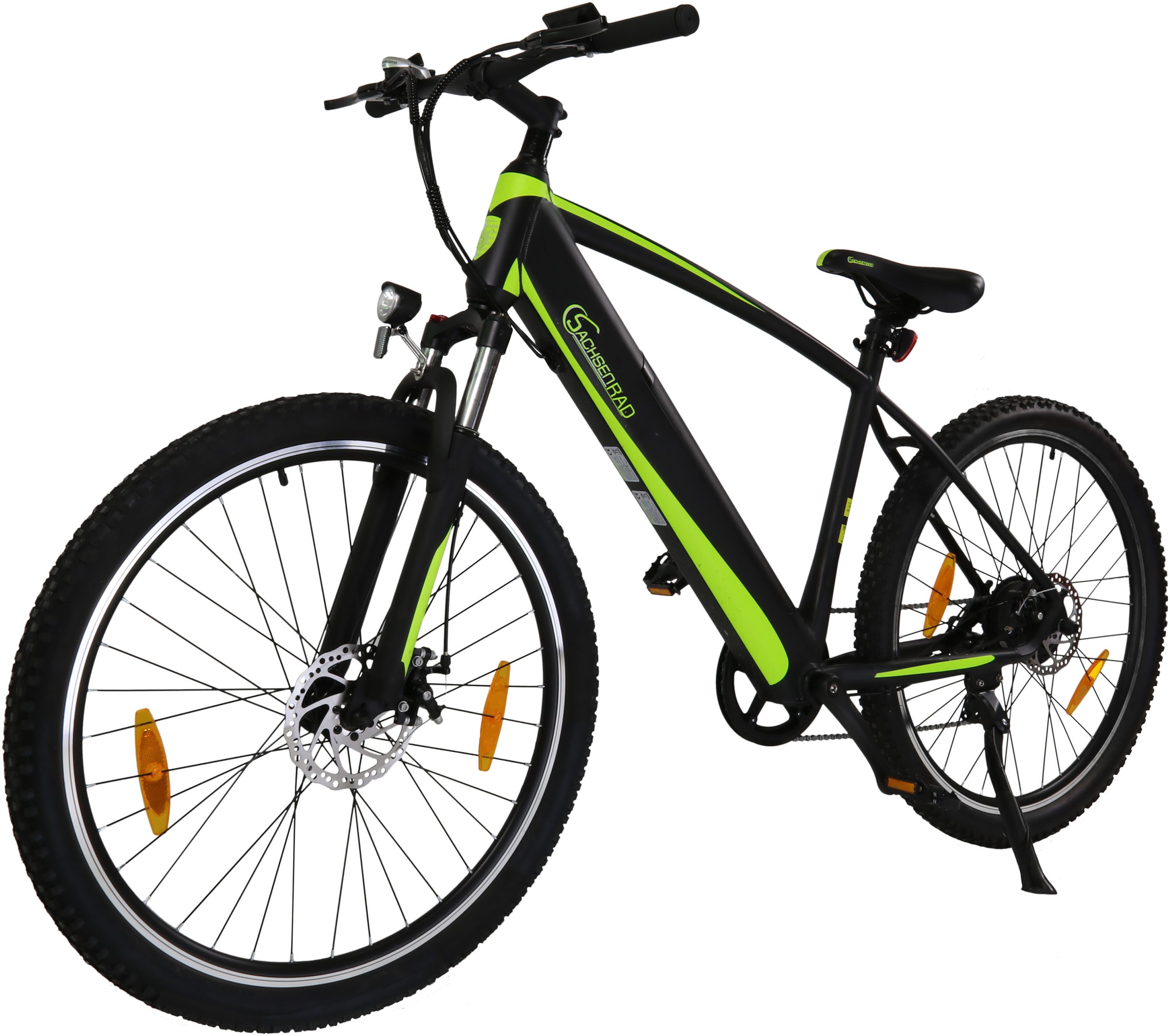 SachsenRAD E-Bike Mountainbike R8 Flex III, 9 Gang Shimano Shimano Altus Schaltwerk, Kettenschaltung, Heckmotor, 520 Wh, (mitgeliefertes, optionales Schutzblech mit integriertem Rücklicht), LCD-Steuerdisplay, Fahrmodus Pedelec, LED- Beleuchtung