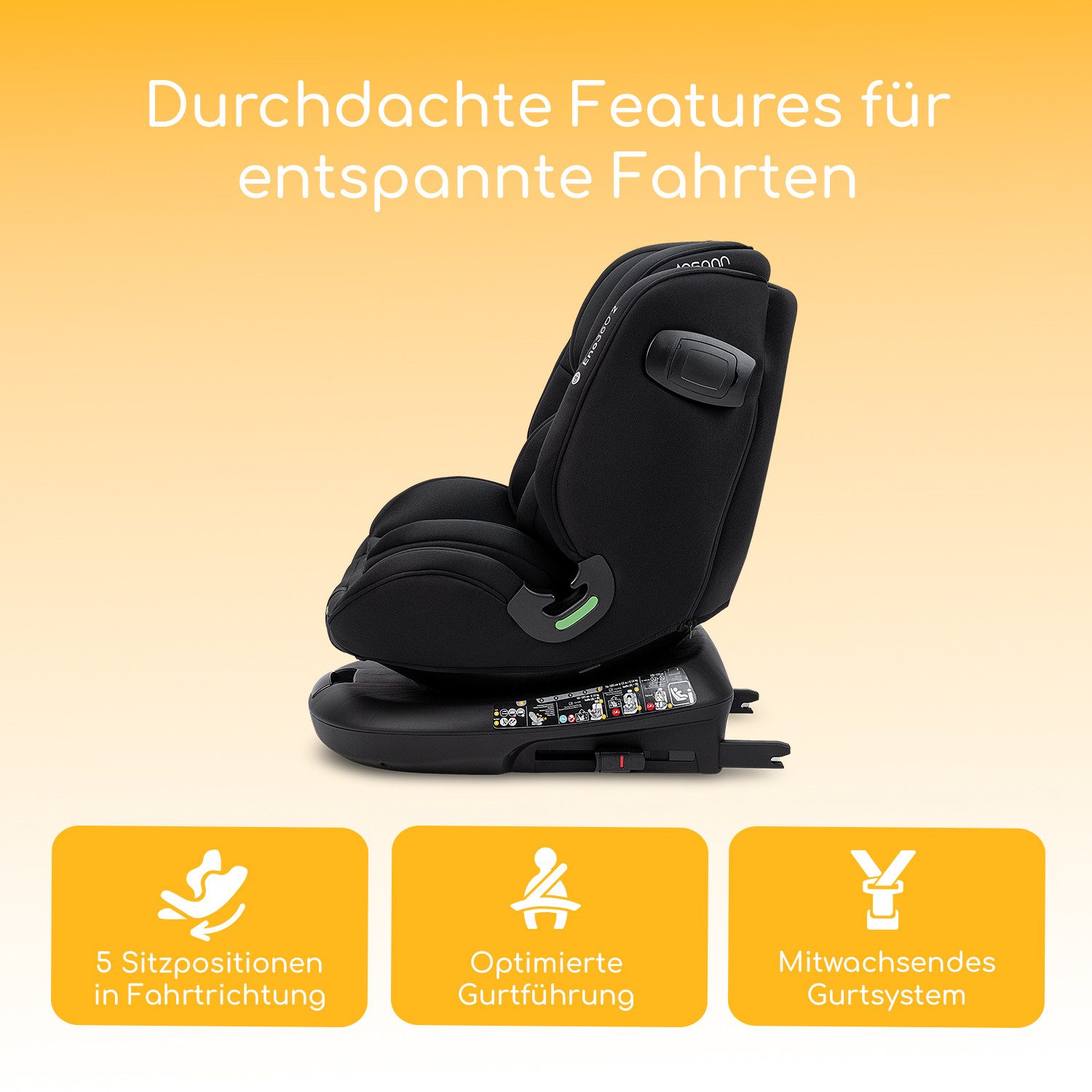 Osann Autokindersitz Eno360, ab: Geburt, bis: 12 Jahre, ab: 40 cm, bis: 150 cm, sicherer 360°Kindersitz: reboard bis 4 Jahre, verwendbar von 40-150 cm