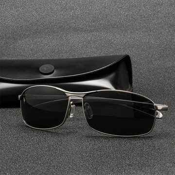 FIDDY Sonnenbrille Sportliche Radsport-Sonnenbrille für Herren, quadratischer Rahmen (Sportbrille mit quadratischem Rahmen aus Aluminium und Magnesium, 1-St., Modisch und vielseitig)