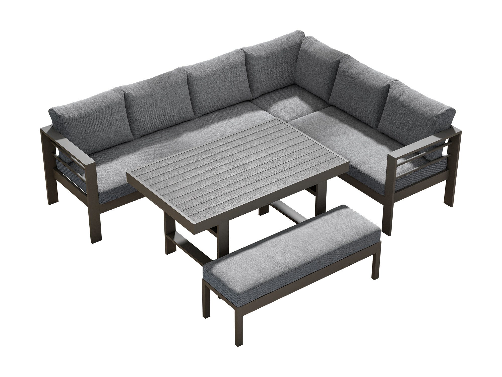 MeXo Gartenlounge-Set XXL Lounge Gartenmöbelset aus Aluminium, wetterfest, günstig online kaufen