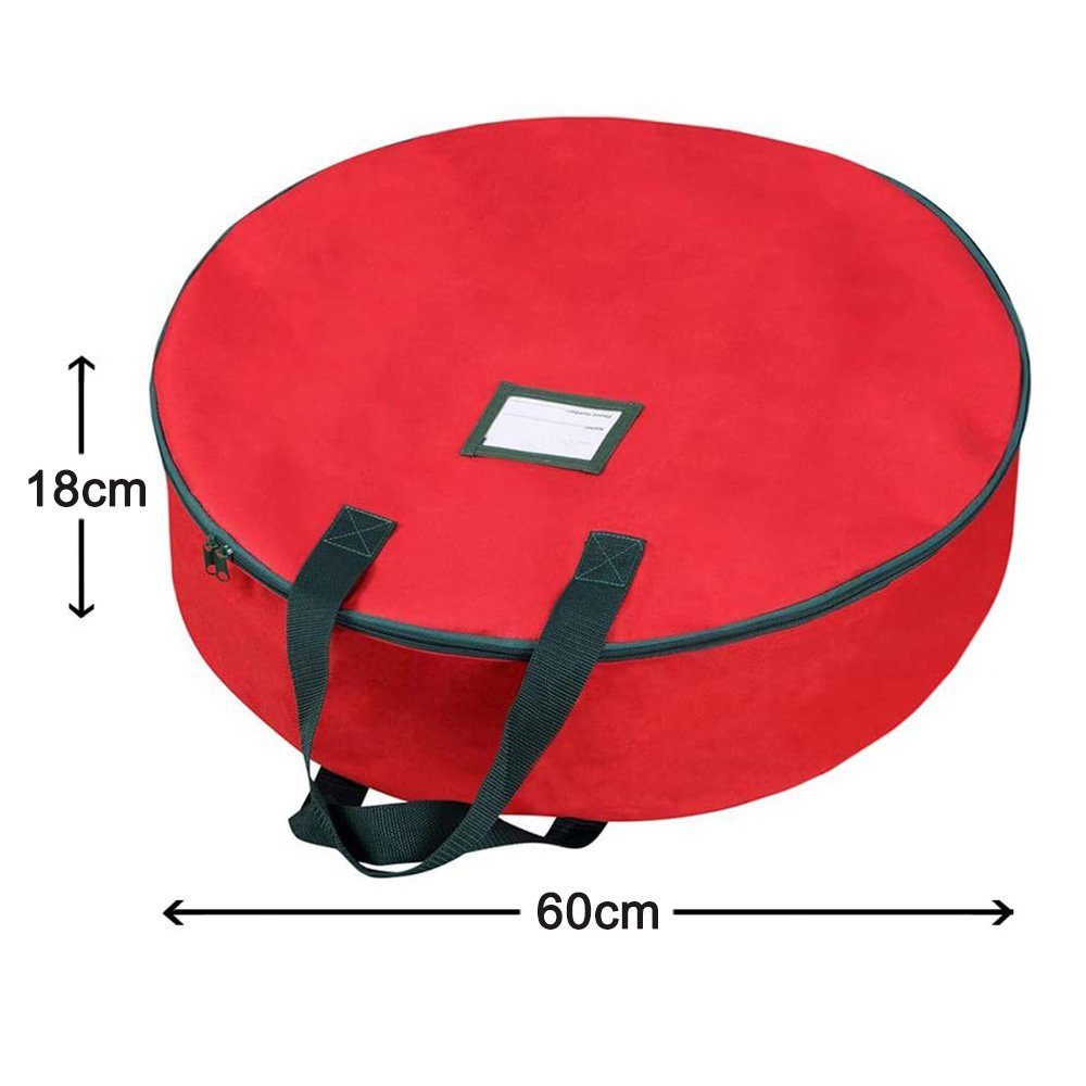 Lubgitsr Aufbewahrungstasche Aufbewahrungstasche für Kränze Weihnachtsdekoration Rot für 60×18cm, (1-tlg)