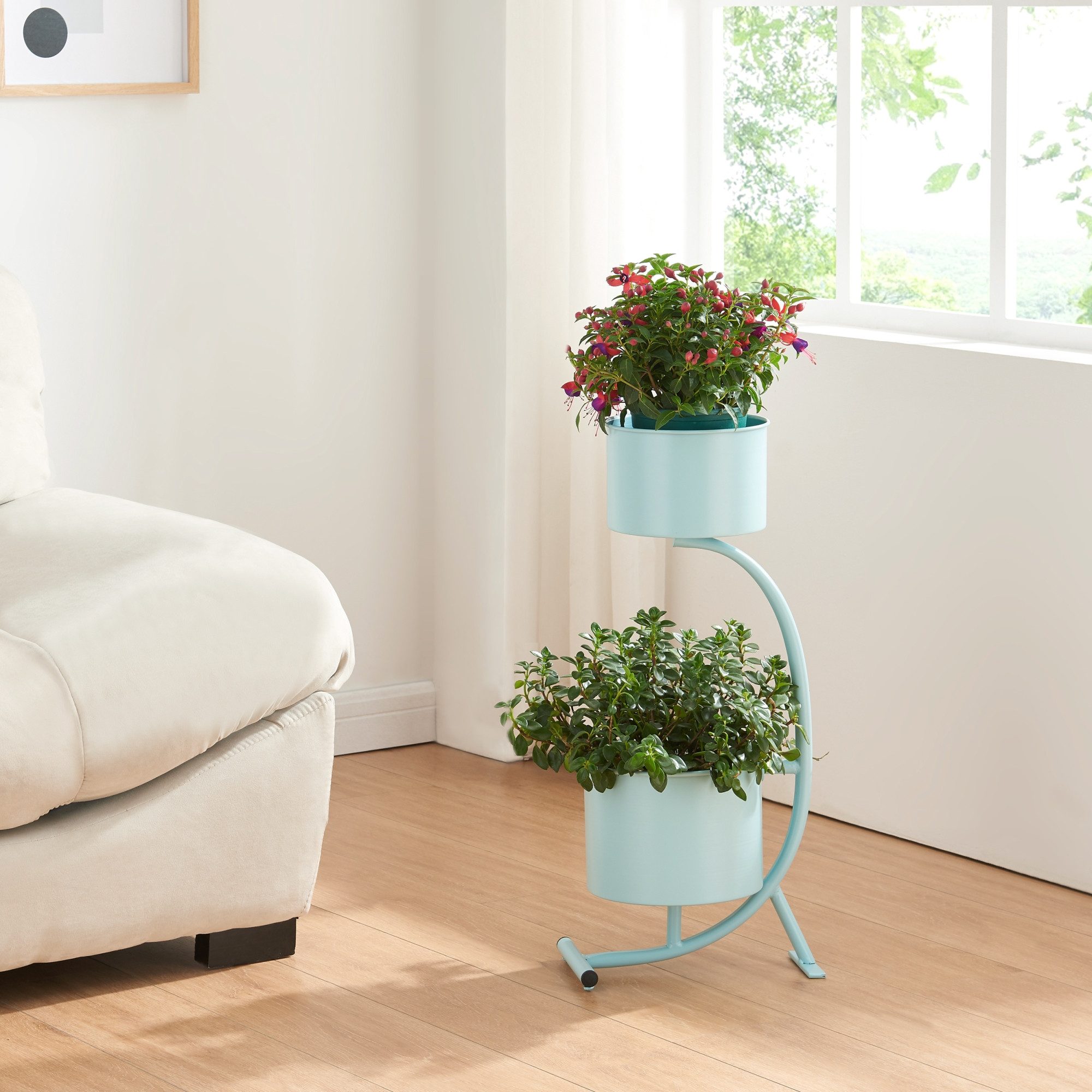 en.casa Blumenständer, »Almelo« mit Pflanzentöpfen 63x29x21cm günstig online kaufen