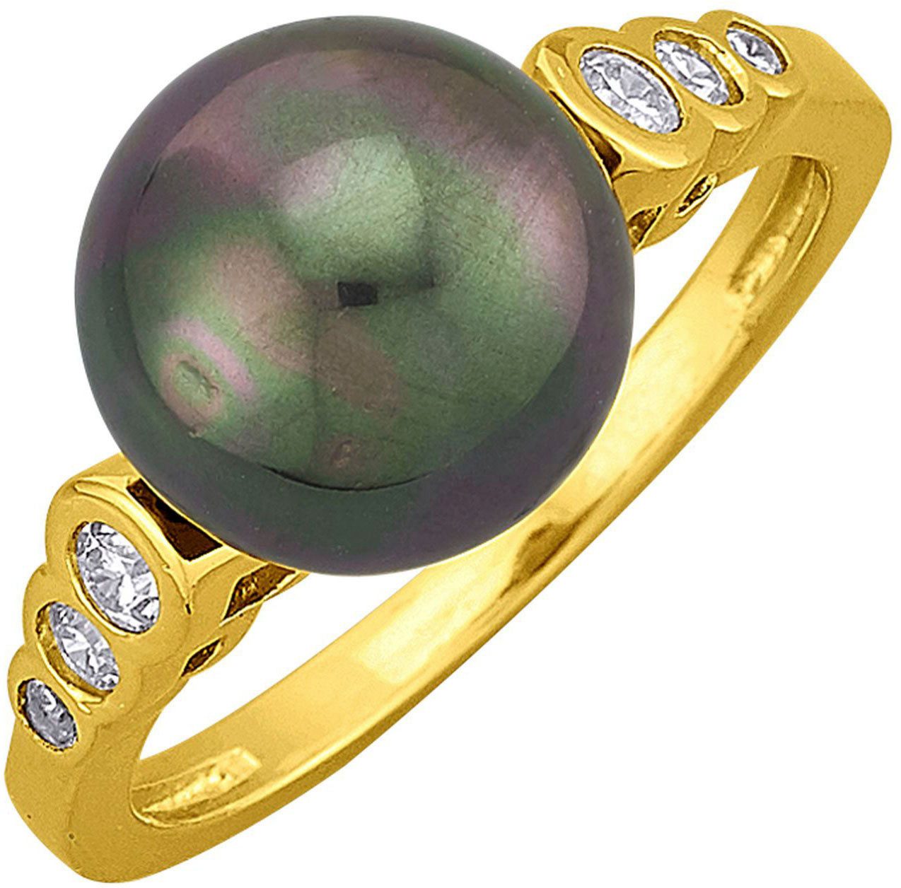 Firetti Fingerring Schmuck Geschenk Silber 925 Damenring Ring, mit Zirkonia (synth) - mit Muschelkernperle
