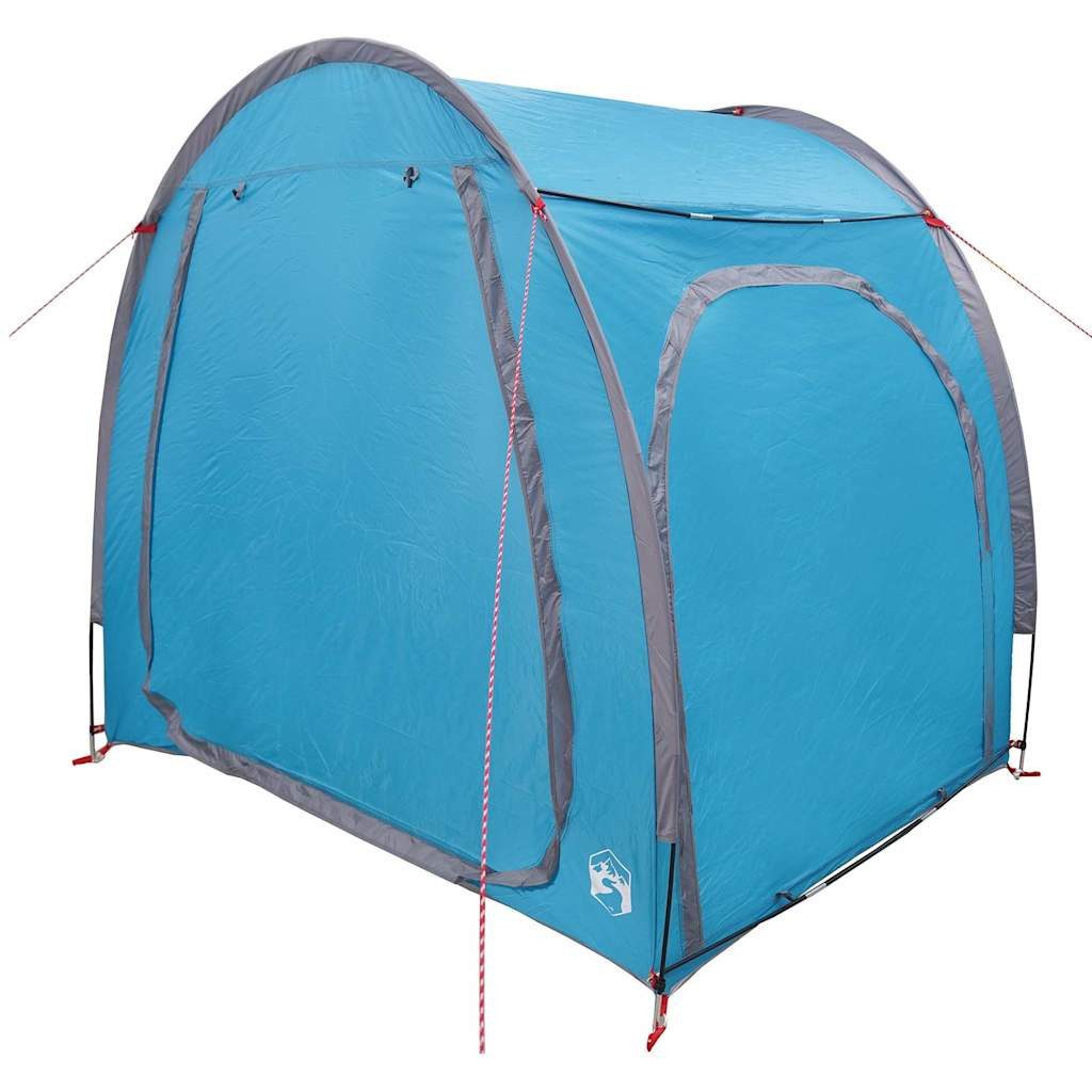 vidaXL Auto-Faltgarage Fahrradgarage mit Dach mit Speicher Blau 218 x 156 x 180 cm, (1 tlg)