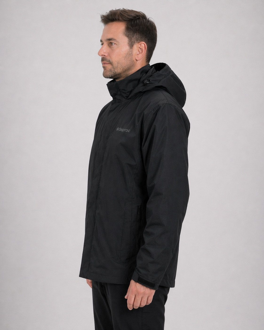 DEPROC Active Outdoorjacke LAVAL MEN CS Funktionsjacke, Wanderjacke, Regenjacke abnehmbare Kapuze