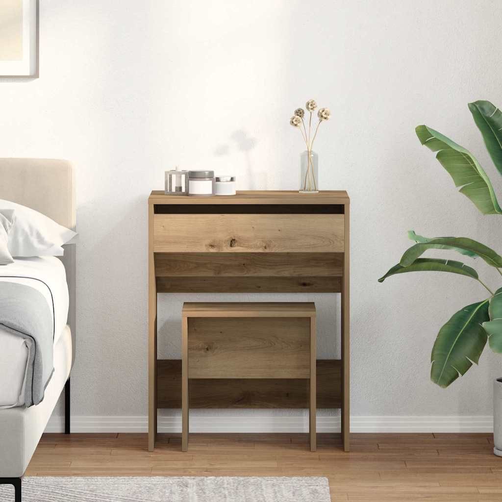 vidaXL Schminktisch Schminktisch 2 Stk. Artisan-Eiche 60 x 40 x 75 cm Holzwerkstoff (2-St)
