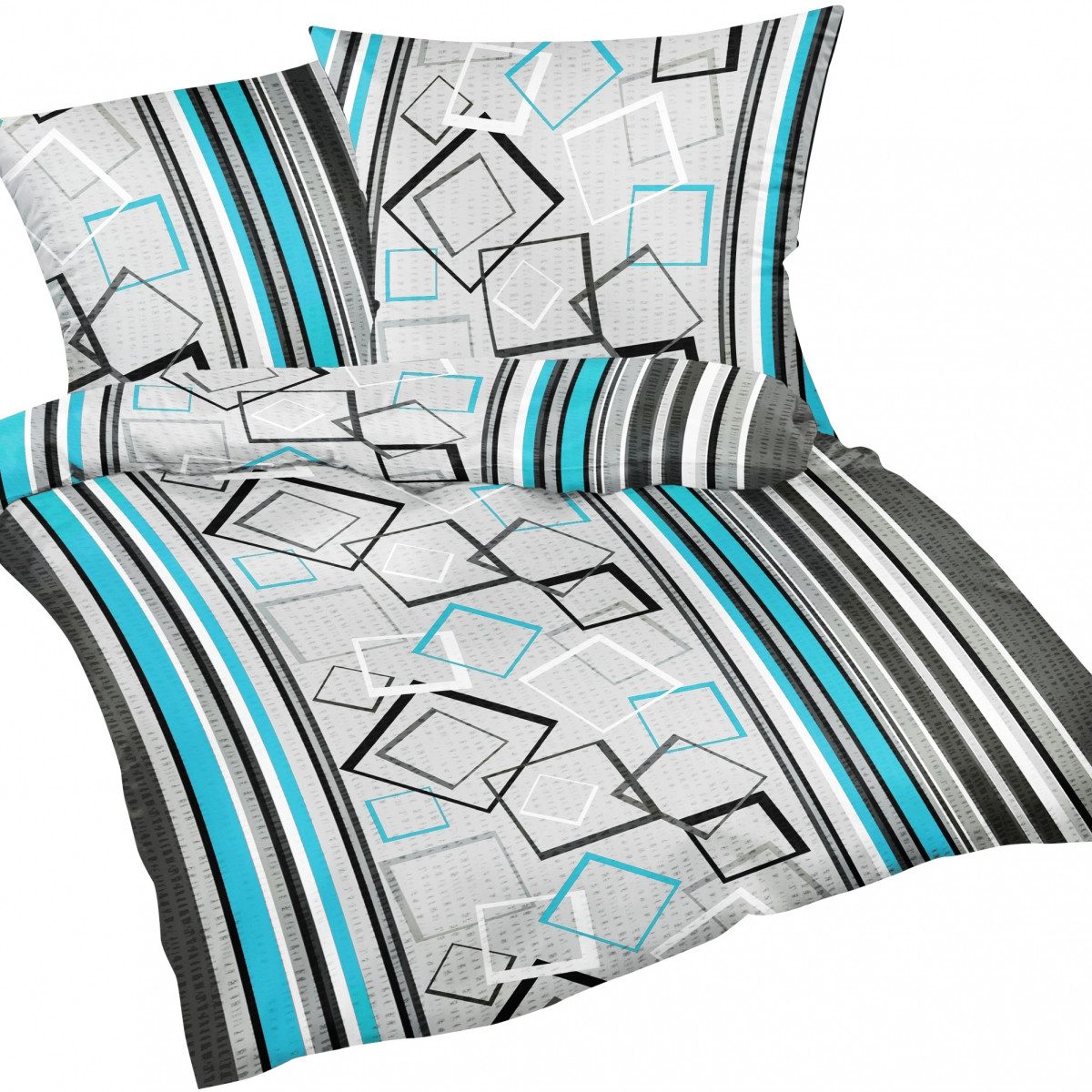 Heubergshop Bettwäsche, Seersucker, 2 teilig, 155x220cm + 80x80cm Karo Stre günstig online kaufen