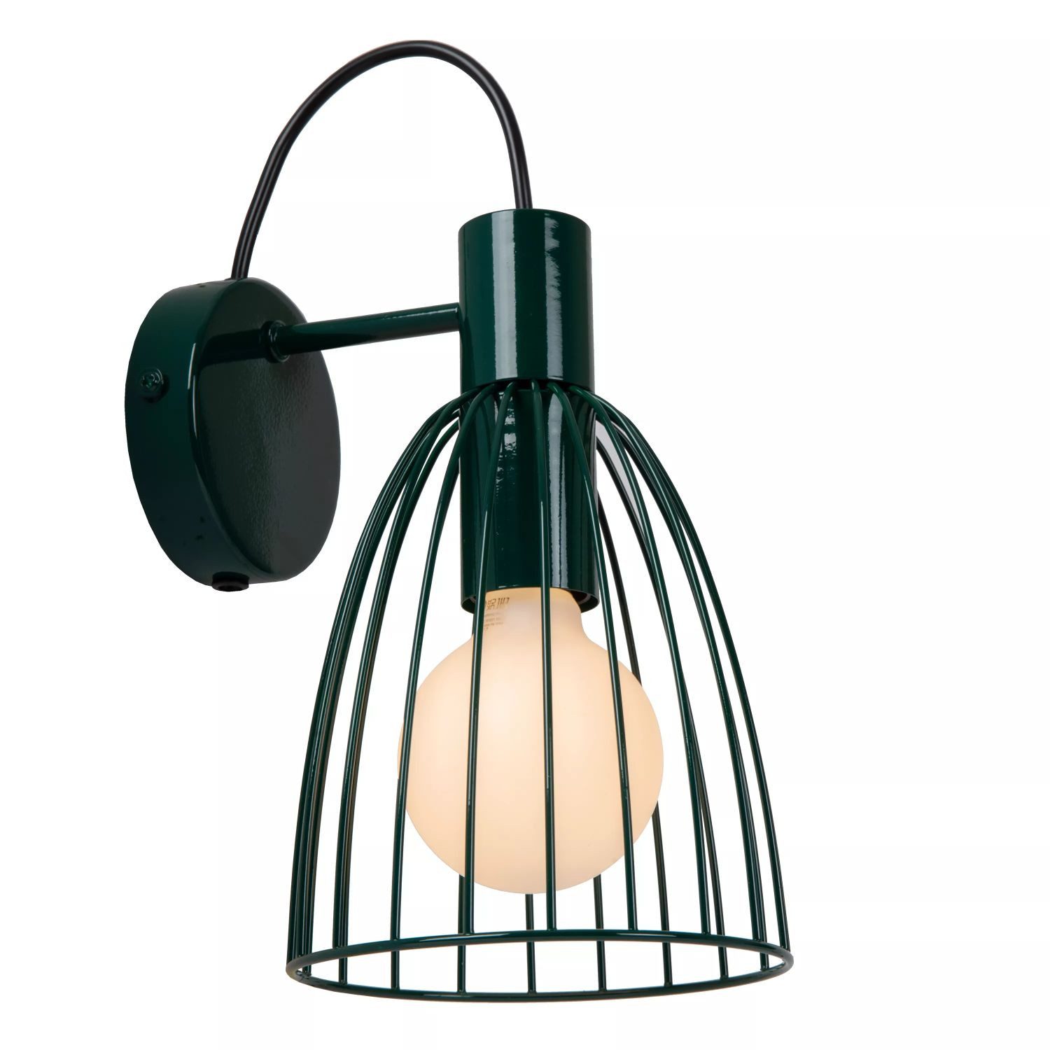 Licht-Erlebnisse Wandstrahler NAVIK, ohne Leuchtmittel, Grün Metall Draht Strahler schwenkbar E27 B:15 cm Kinderzimmer