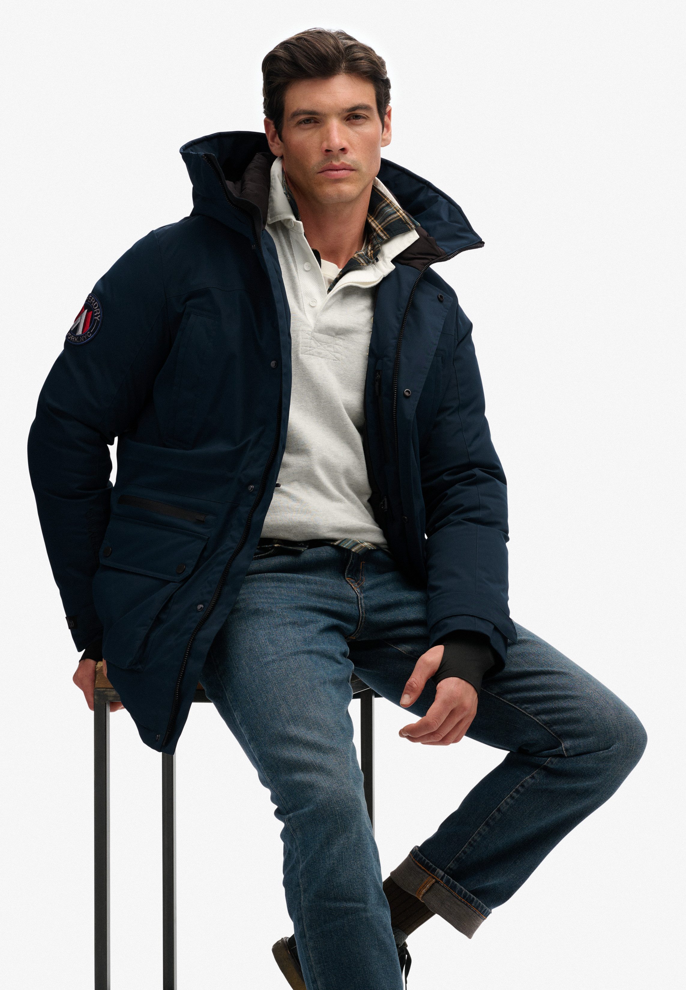 Superdry Steppjacke City Padded Parka Jacket Loose Fit, mit Reißverschluss