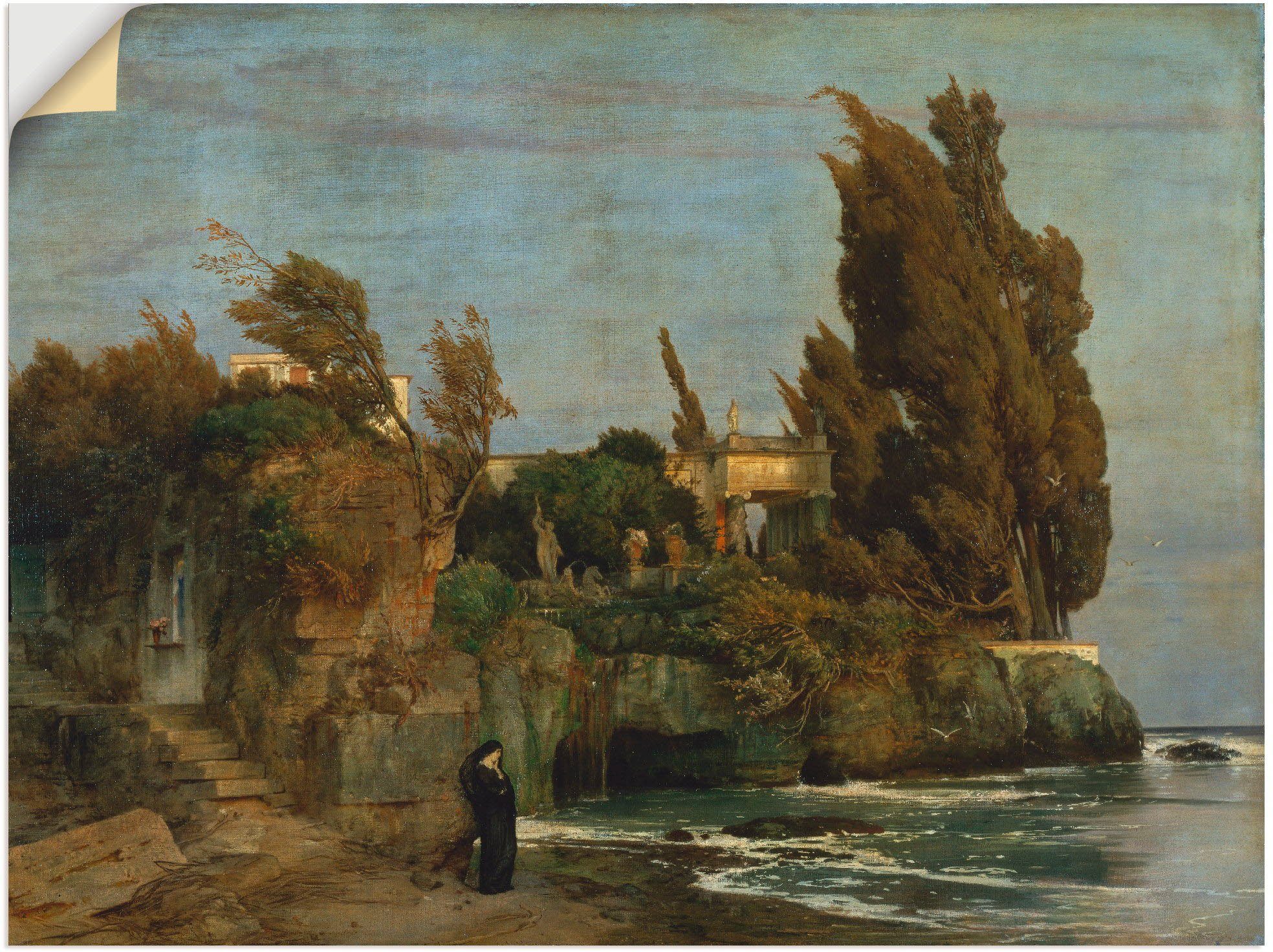 1865, Wandaufkleber (1 in Wandbild Küste Größen versch. als Poster Fassung. am Villa 2. Artland Meer. St), Leinwandbild, oder