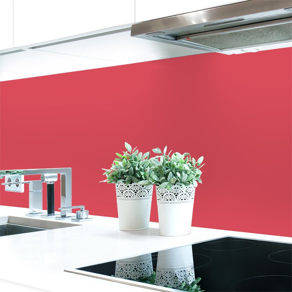 DRUCK-EXPERT Küchenrückwand Küchenrückwand Rottöne Unifarben Premium Hart-PVC 0,4 mm selbstklebend Rosé ~ RAL 3017