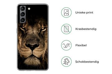 MuchoWow Handyhülle Löwe - Tiere - Schwarz - Porträt, Phone Case, Handyhülle Samsung Galaxy S21, Silikon, Schutzhülle