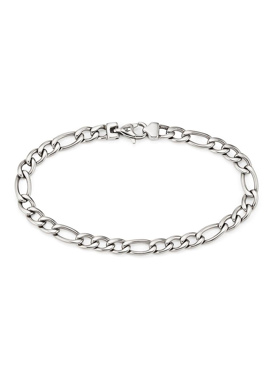 Edelstahlarmband Schmuck Geschenk Armkette Figarokette breit Silber