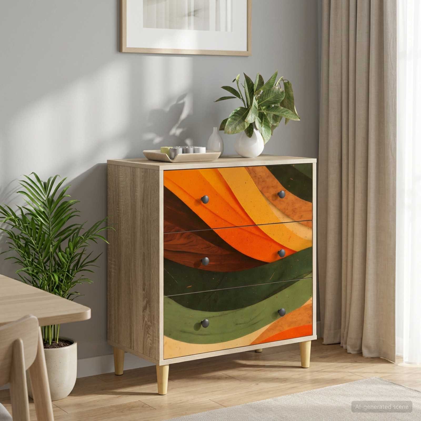 vidaXL Kommode 66 x 36,5 x 75 cm Kommode Schubladenschrank Sideboard BONN Retro-Welle