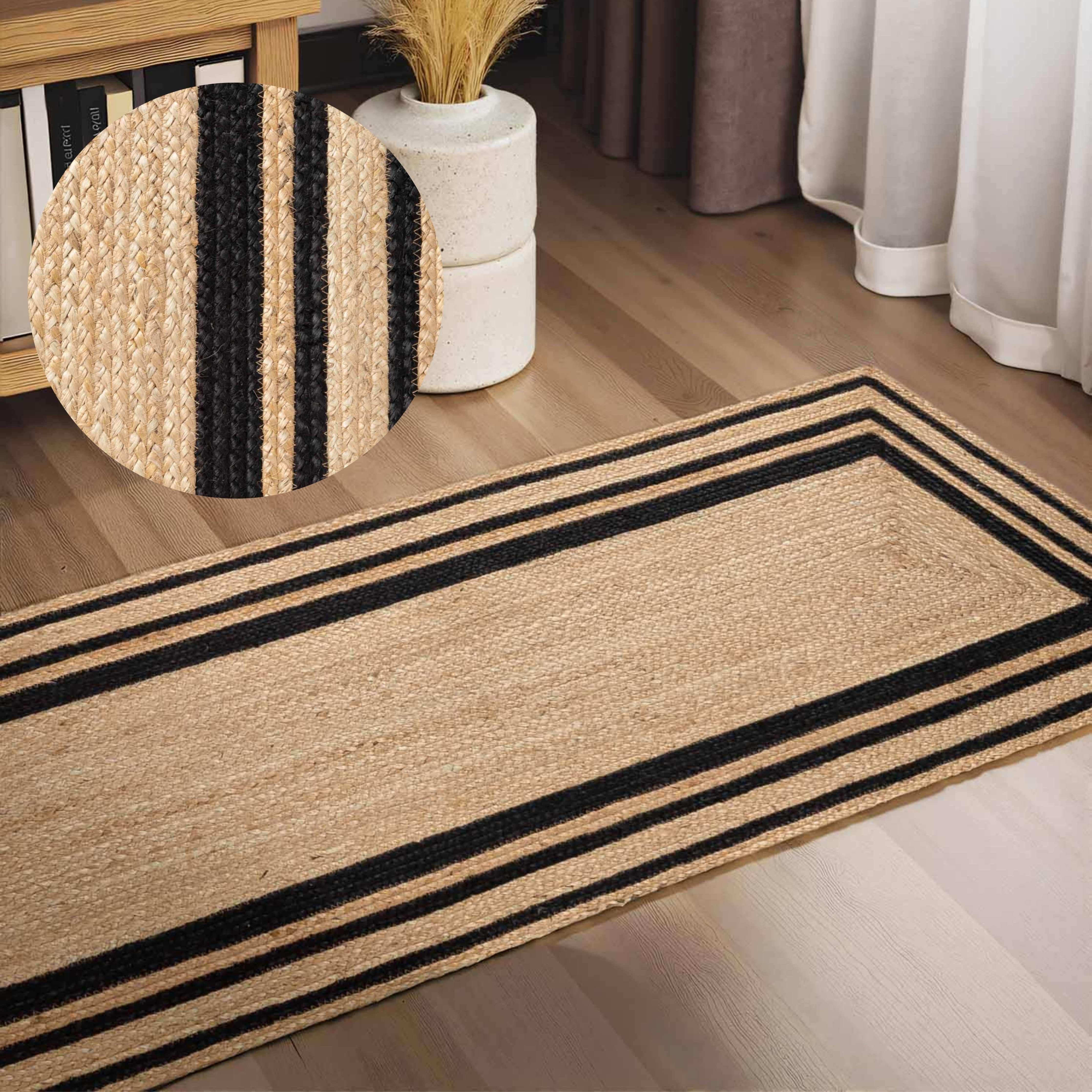 HANSE Home Teppich Looma Juteteppich, rechteckig, Höhe: 7 mm, Handgewebt, Jute Naturteppich, Boho, Wohnzimmer, Schlafzimmer