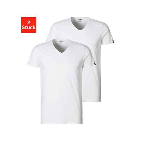 PUMA V-Shirt (2er-Pack) mit Markenlabel